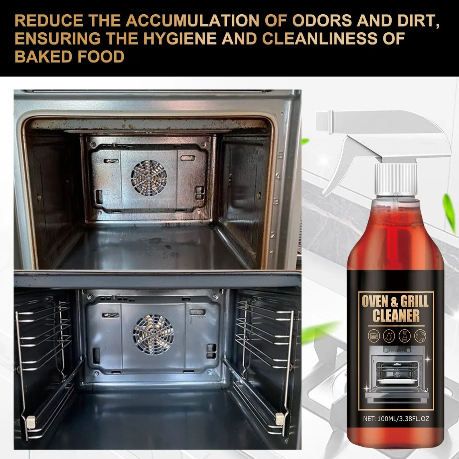 Combo Grill Premium with Oven Cleaner Heavy Duty Degreaser Spray, Fume Free with 2 Blue Towels Fast Acting, Cleaning Kit - Model AD2B33