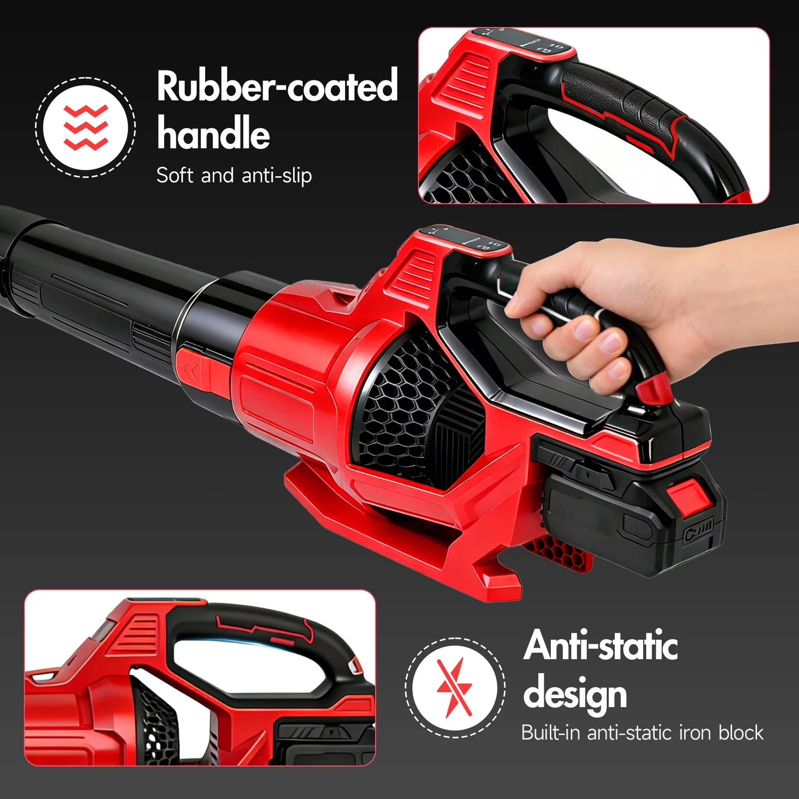 Premium Leaf Blower with Battery, 21V, 21V Cordless - Ergonomic Design Model 64C6D9