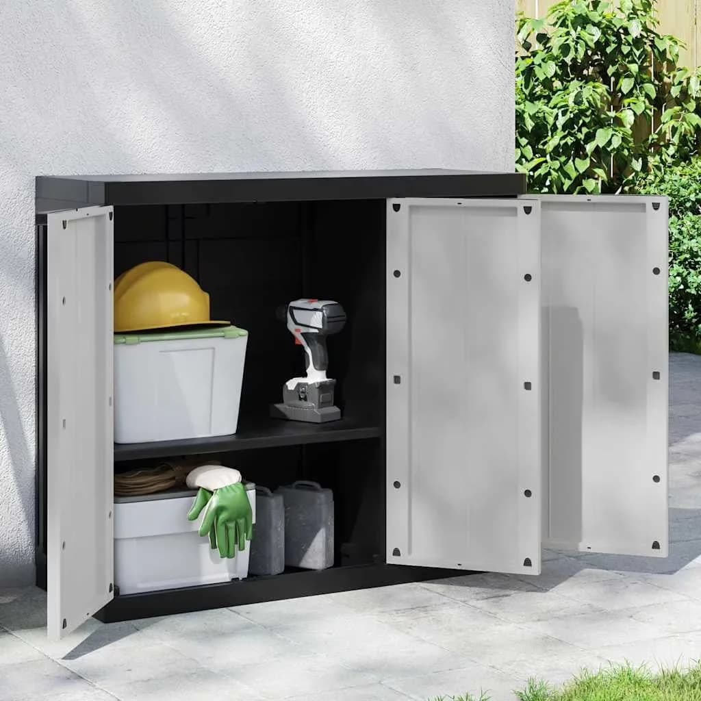 Efficient Garage Storage Supply with Modern, Lockable - Gray Polypropylene (Pp) Model 13948A