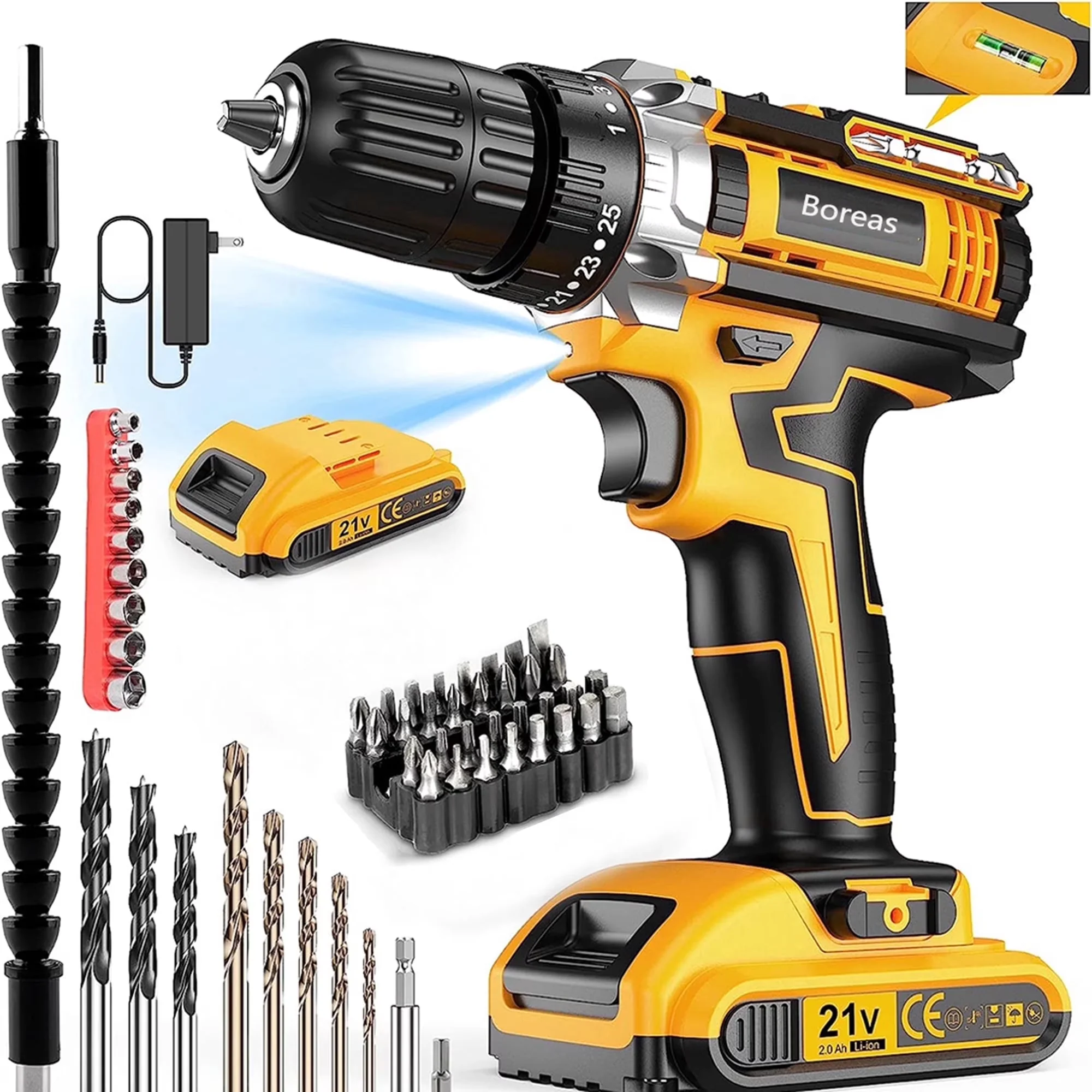 Quality Drills Driver with Battery, 21V, 21V Cordless Drill - Sleek Profile Model C84483