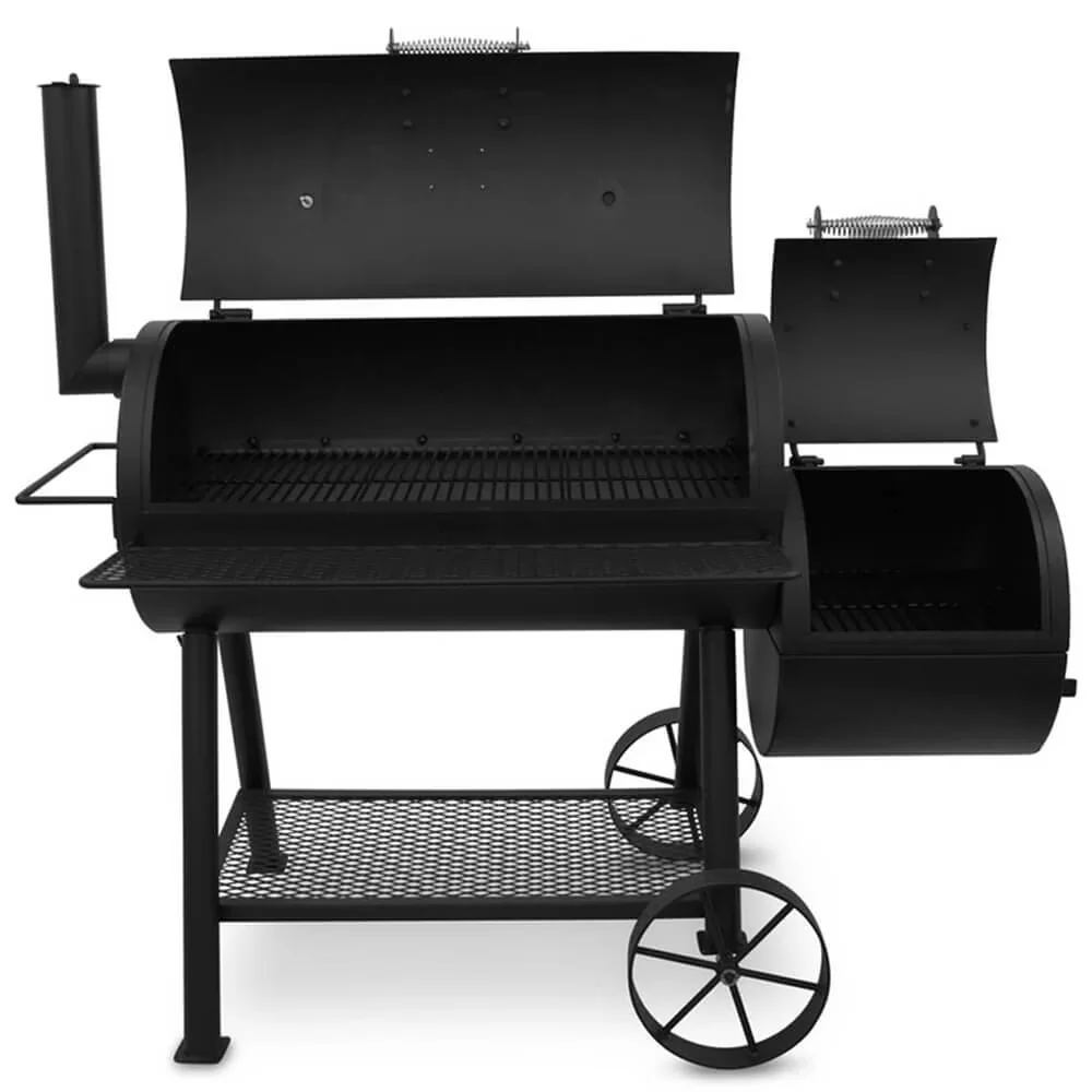 Classic Charcoal Grill with Heat Thermometer, Storage Rack - Heavy Duty Steel Model 7D4F29