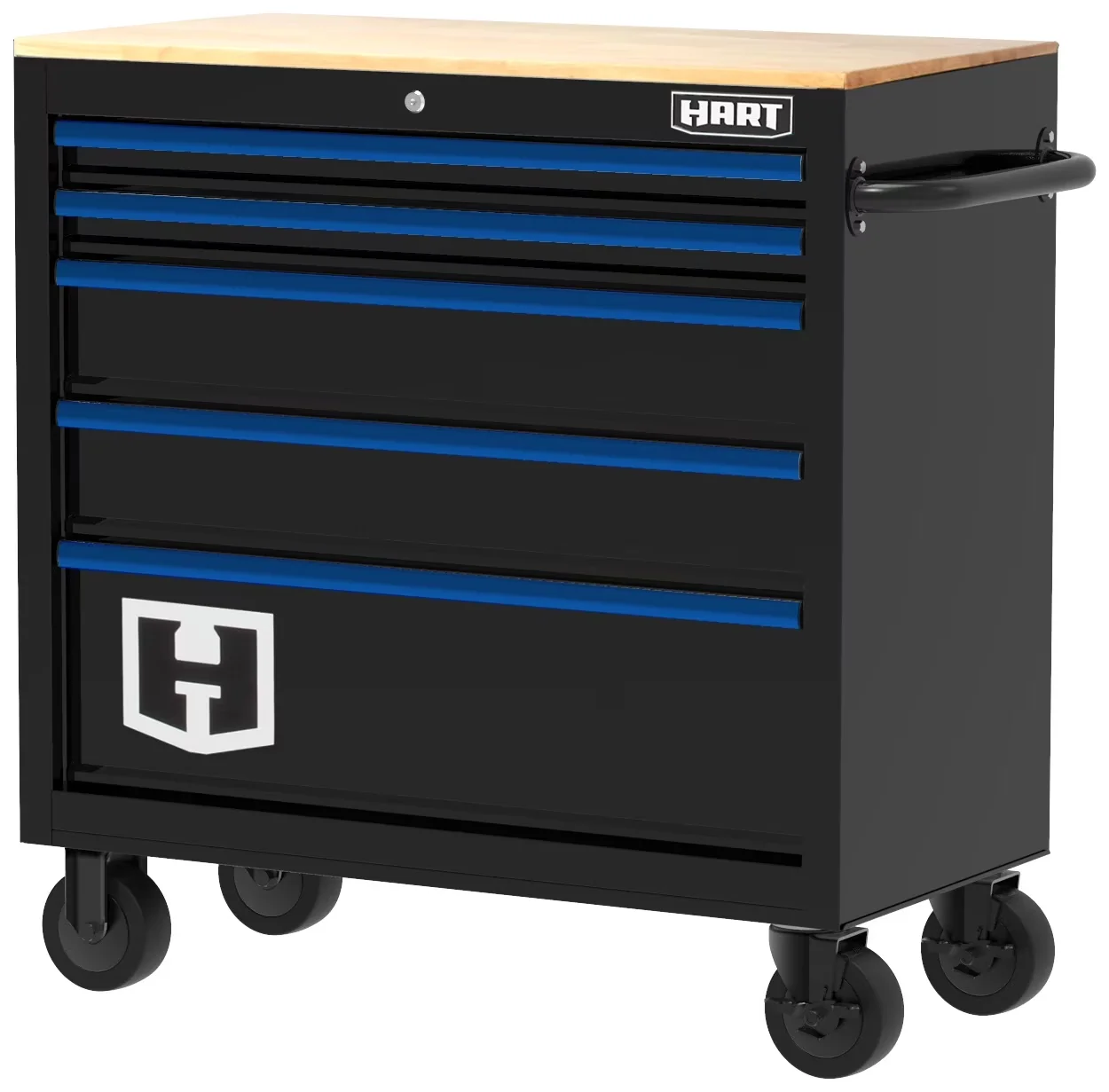 Versatile Toolstorage with Rolling, Multi-Purpose, Wood Top - Steel Black Model D2D591