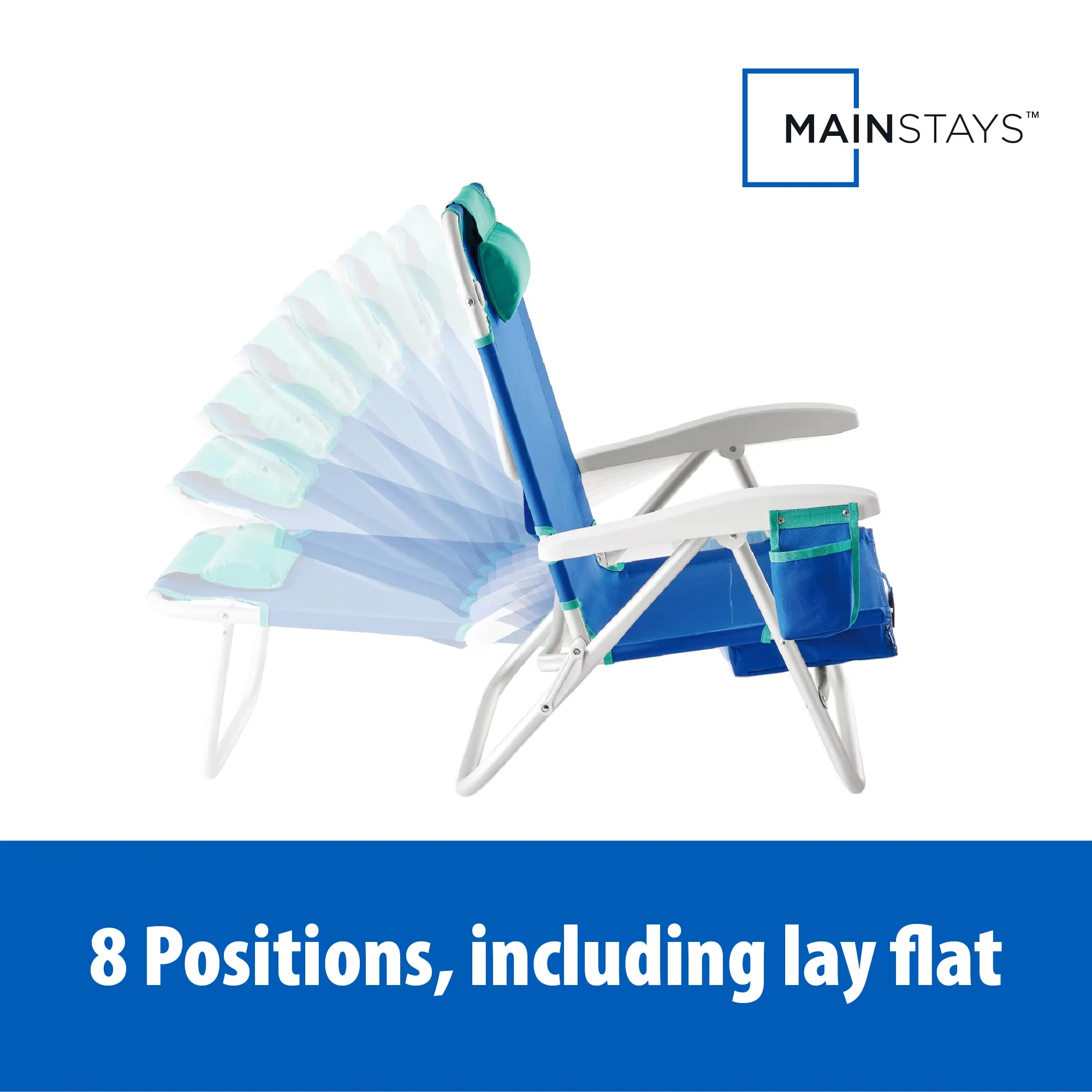 Essential Patio Chair with Adjustable, Folding, Backpack Beach - Polyester Model F131E2