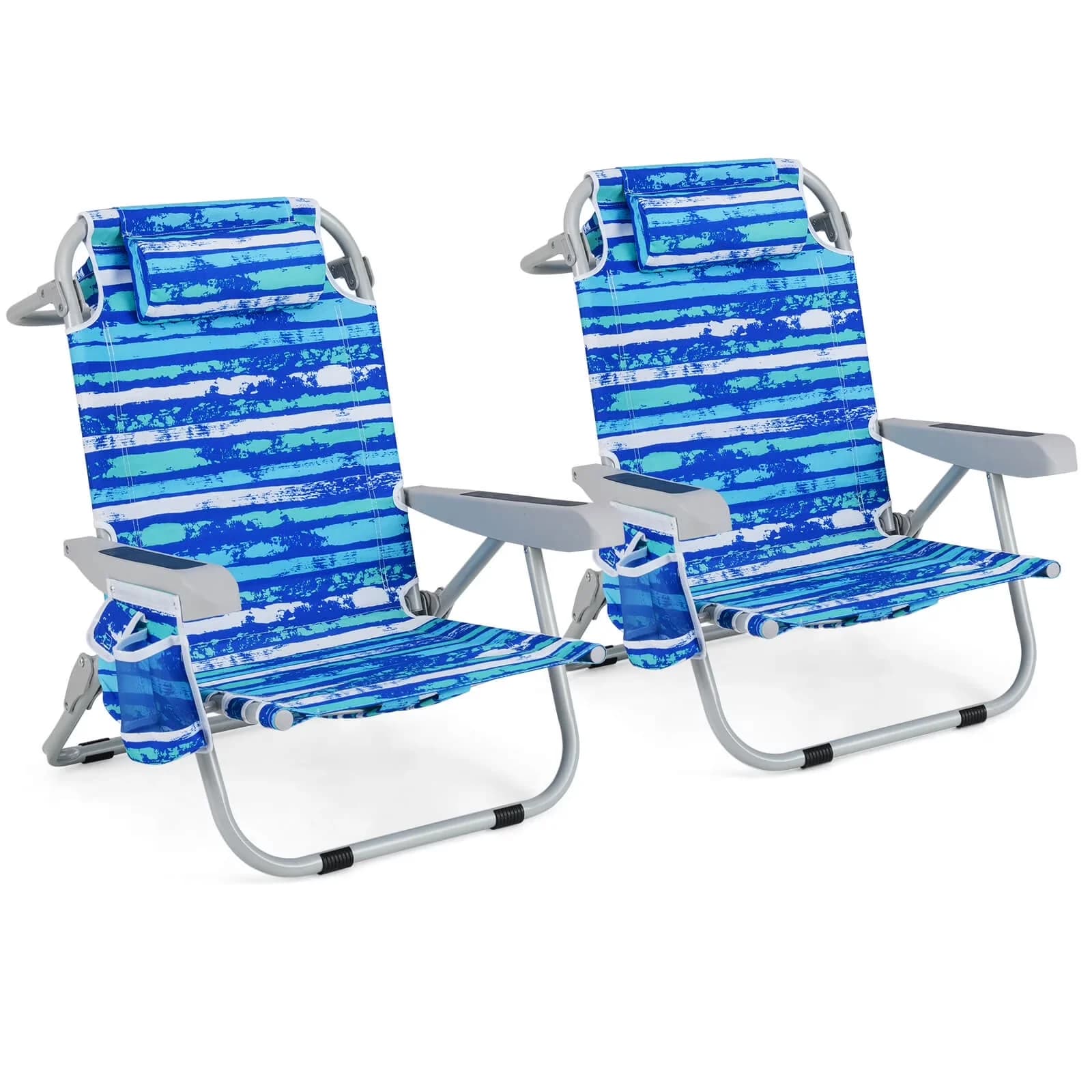 Beach Chair Professional with Adjustable, Folding, Storage Bag Navy - Aluminum, Oxford Fabric Navy Model C3DCE0