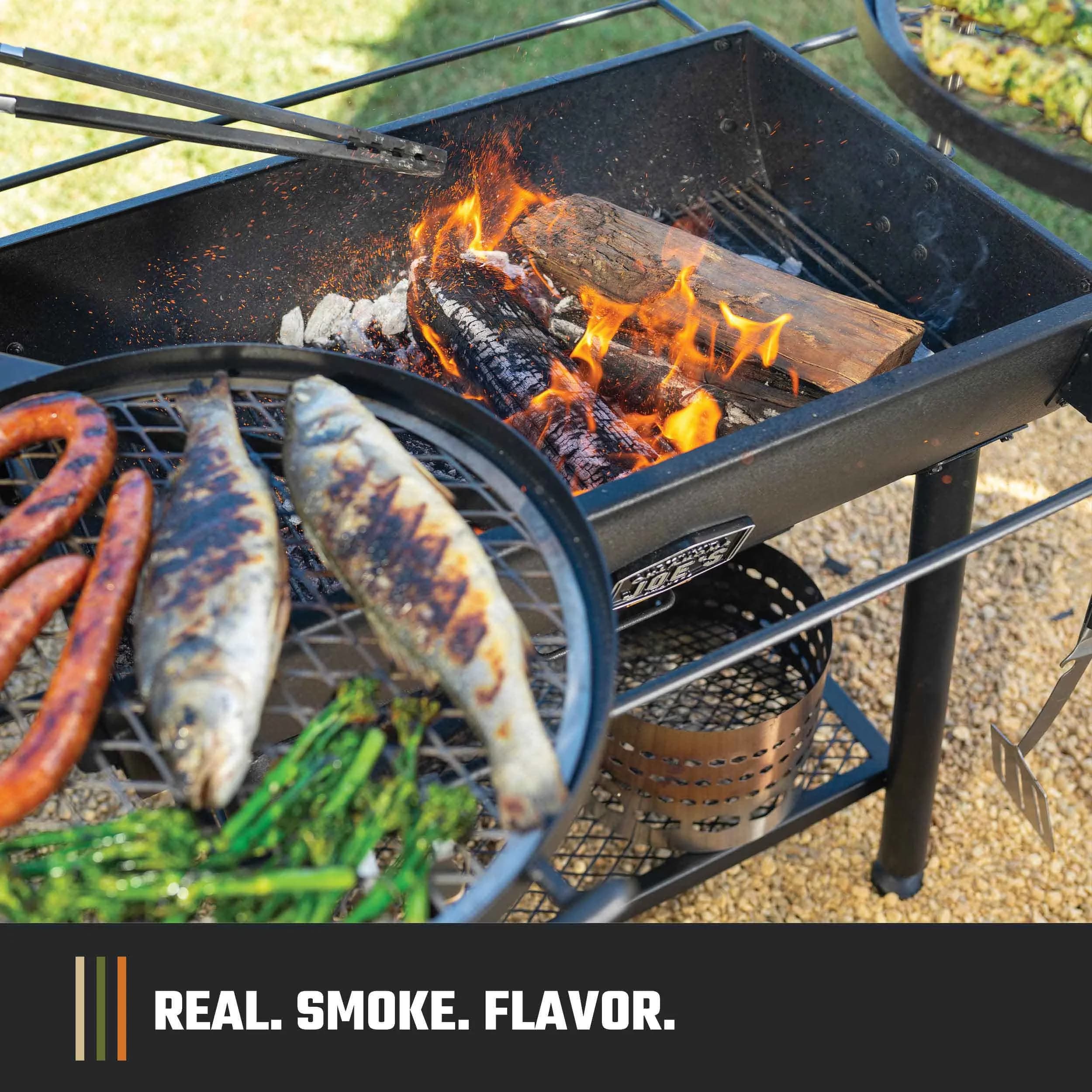 Efficient Charcoal Grill with Adjustable Charcoal Tray, Charcoal Basket, Adjustable Air Vents - Heavy Duty Steel Model 974D04