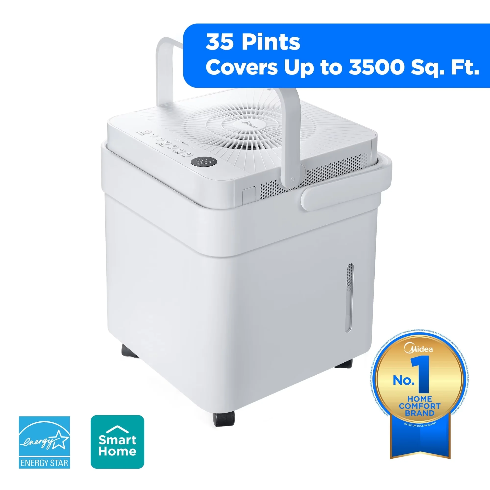 Dehumidifier Durable with Bucket Full Indicator, Remote Controlled, Smart Technology Capable - White Model D592C6