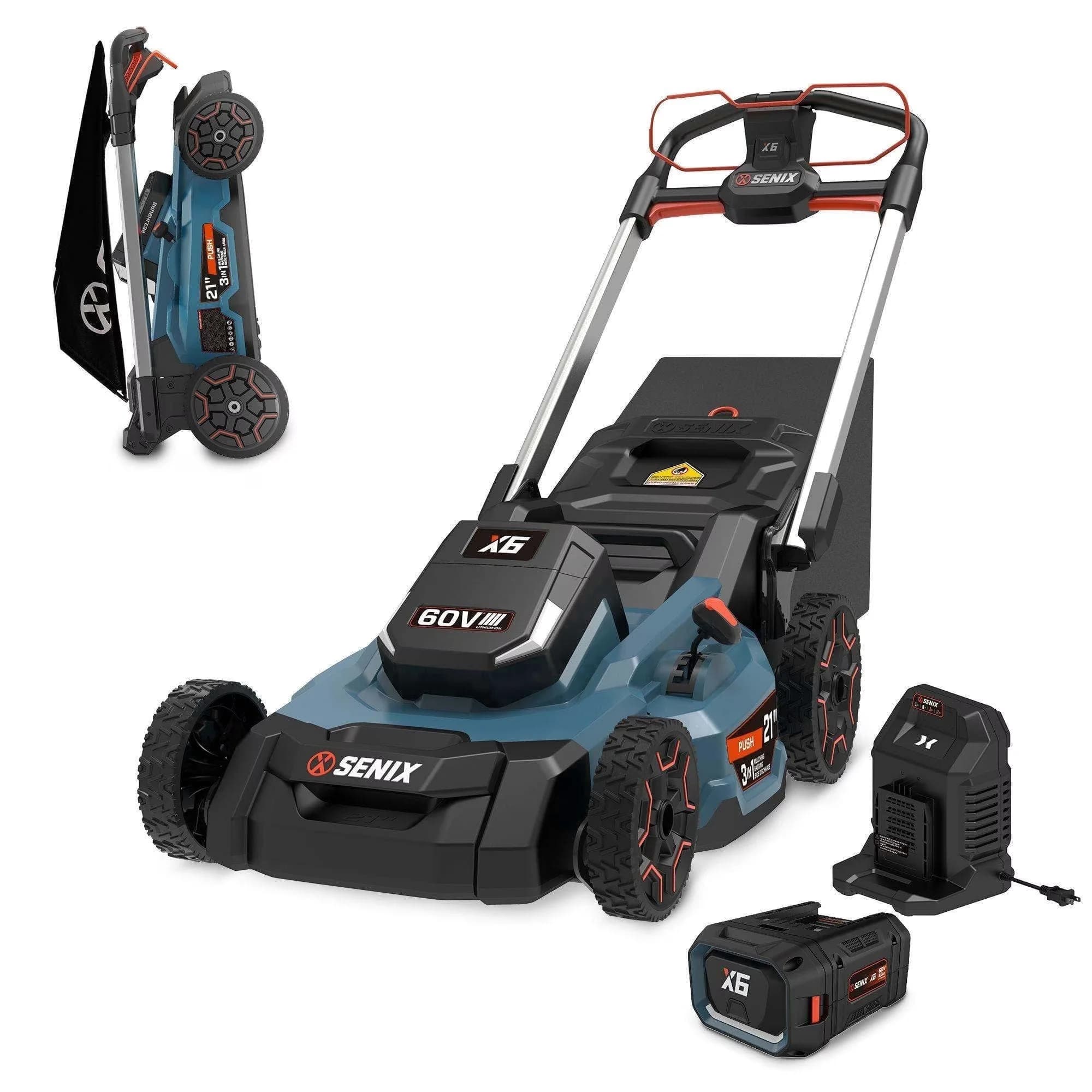 Professional Push Mower with Battery, LED, 60V 21" Cordless Lawn - Ergonomic Design Model 40ED3E
