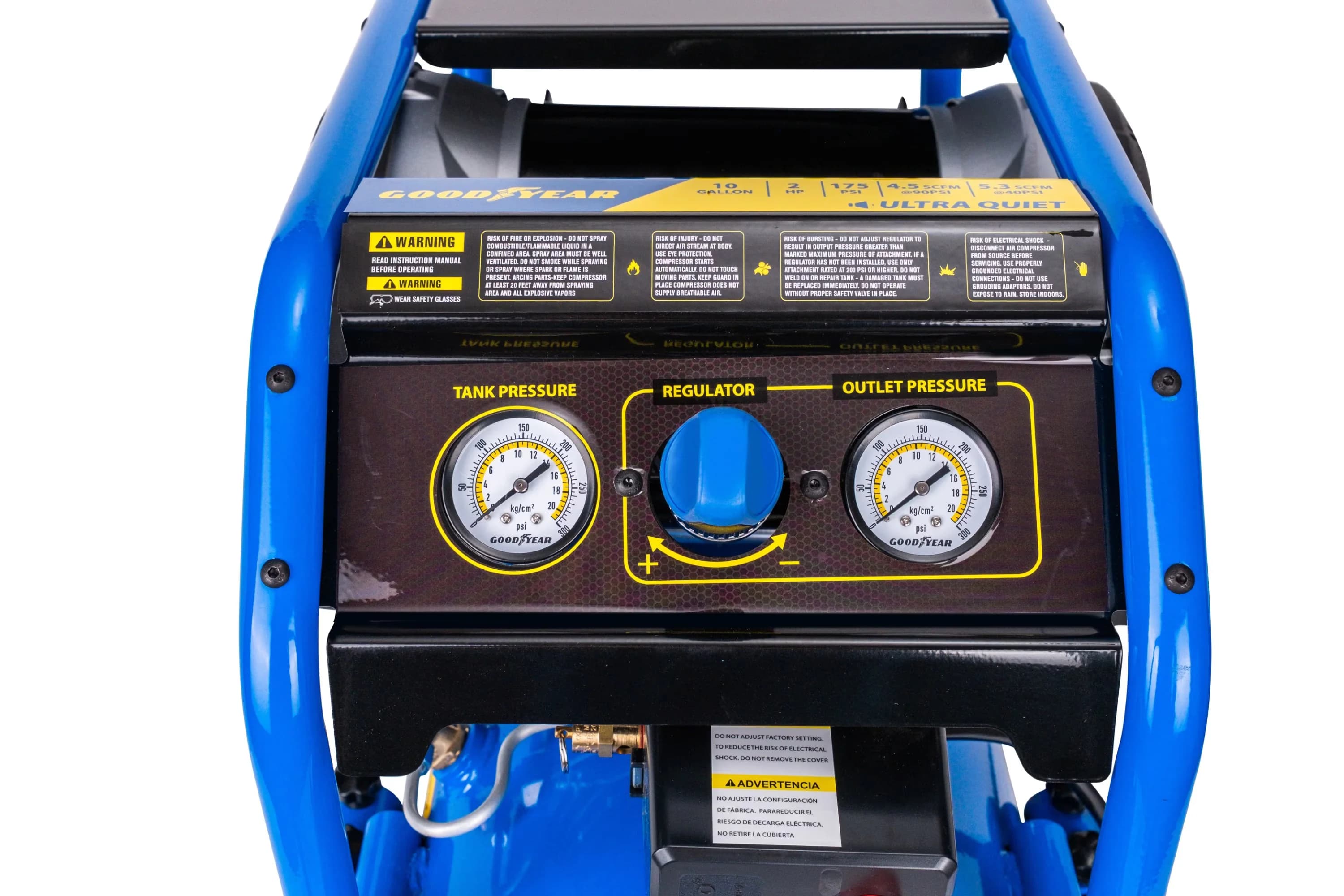 Compact Air Tools Compressor with Quiet Operation, Portable - Steel Blue Model EDBA5B