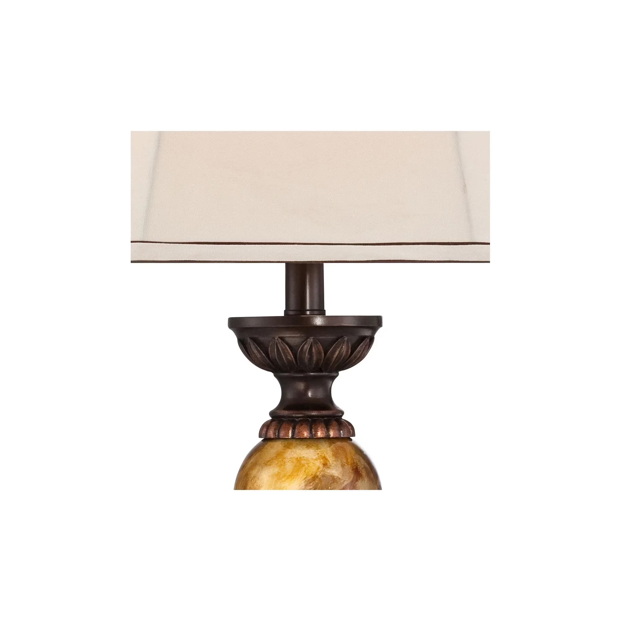 Classic Table Lamp with Incandescent, Each includes 8' brown cord and plug. - Resin, Plastic, Metal, Stone Brown for Living Room, Bedroom Model 2312DD