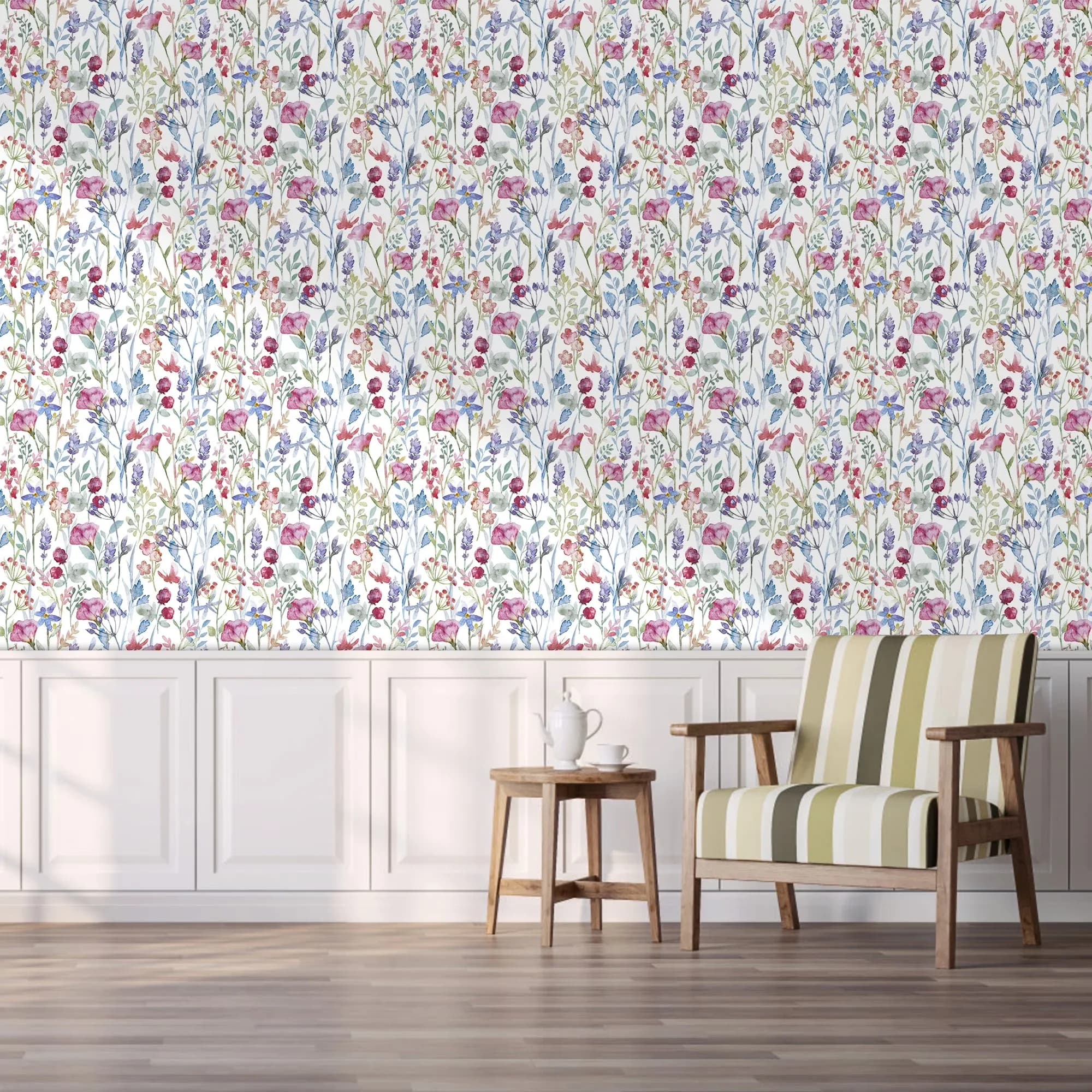 Innovative Wallpaper with Removable, Pattern: Floral, Coverage: 29square feet - Pvc White for Home Model E56A6B