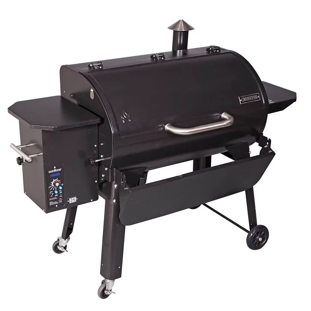 Smoker Sleek with Pellet Grill Front S - Black 1 - Compact and Portable Model DE615E