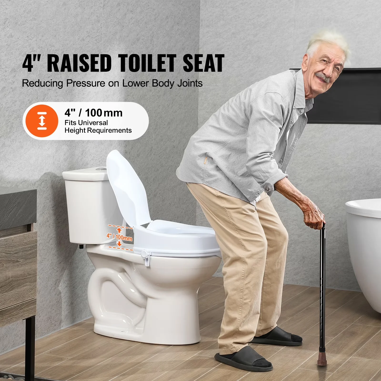 Stylish Toilet Seats And Lid with Easy Installation - Metal White FBL760600 Model D2AB50