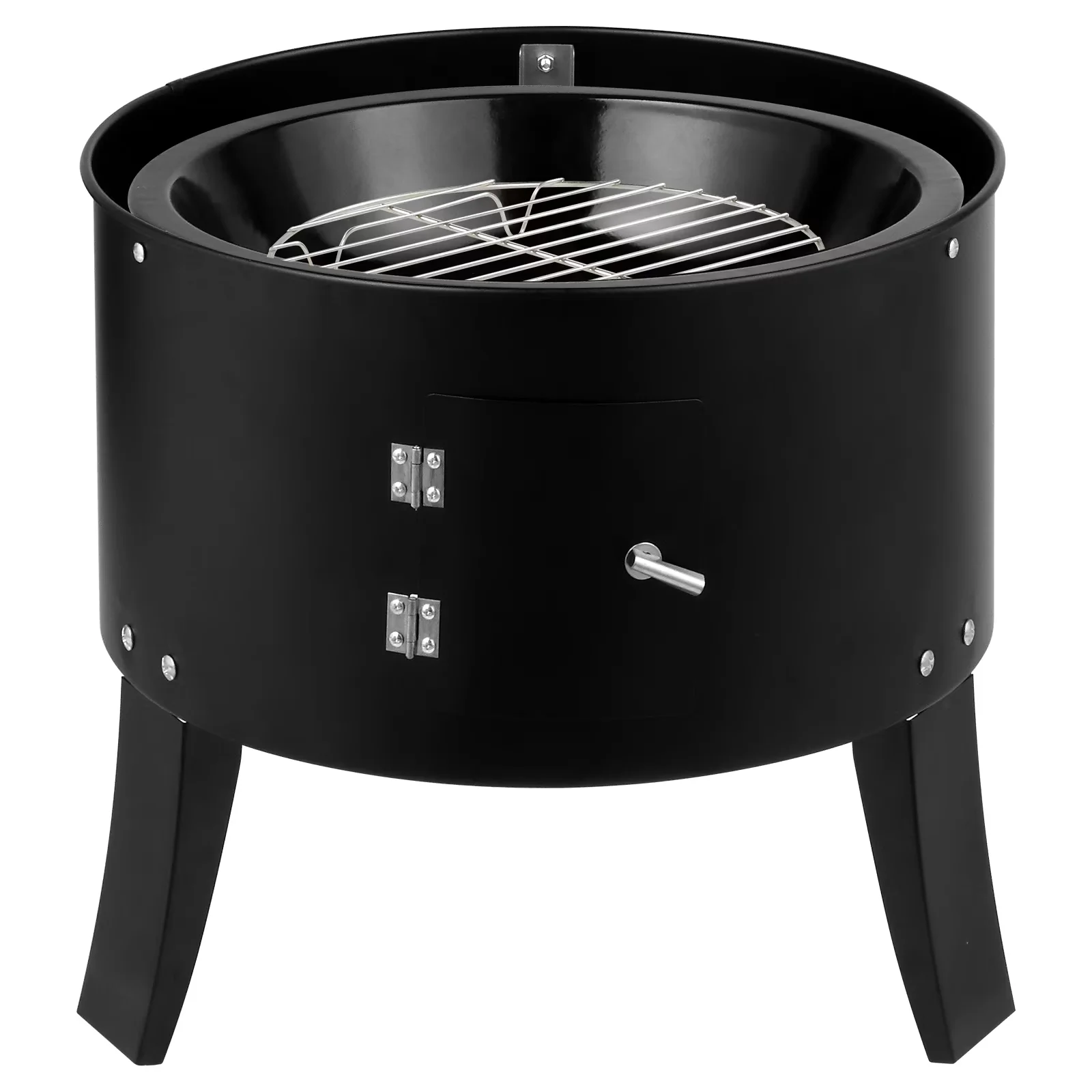 Stylish Smoker with Adjustable Air Vents - Iron Black Charcoal - Heavy Duty Model 09DBDD