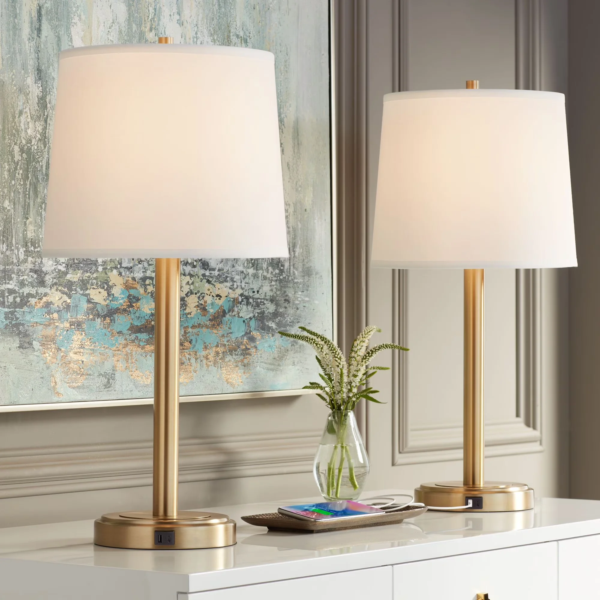 Stylish Lamp with Incandescent, Glam, Bedside Lamps - Gold Metal for Living Room, Bedroom Model E96950