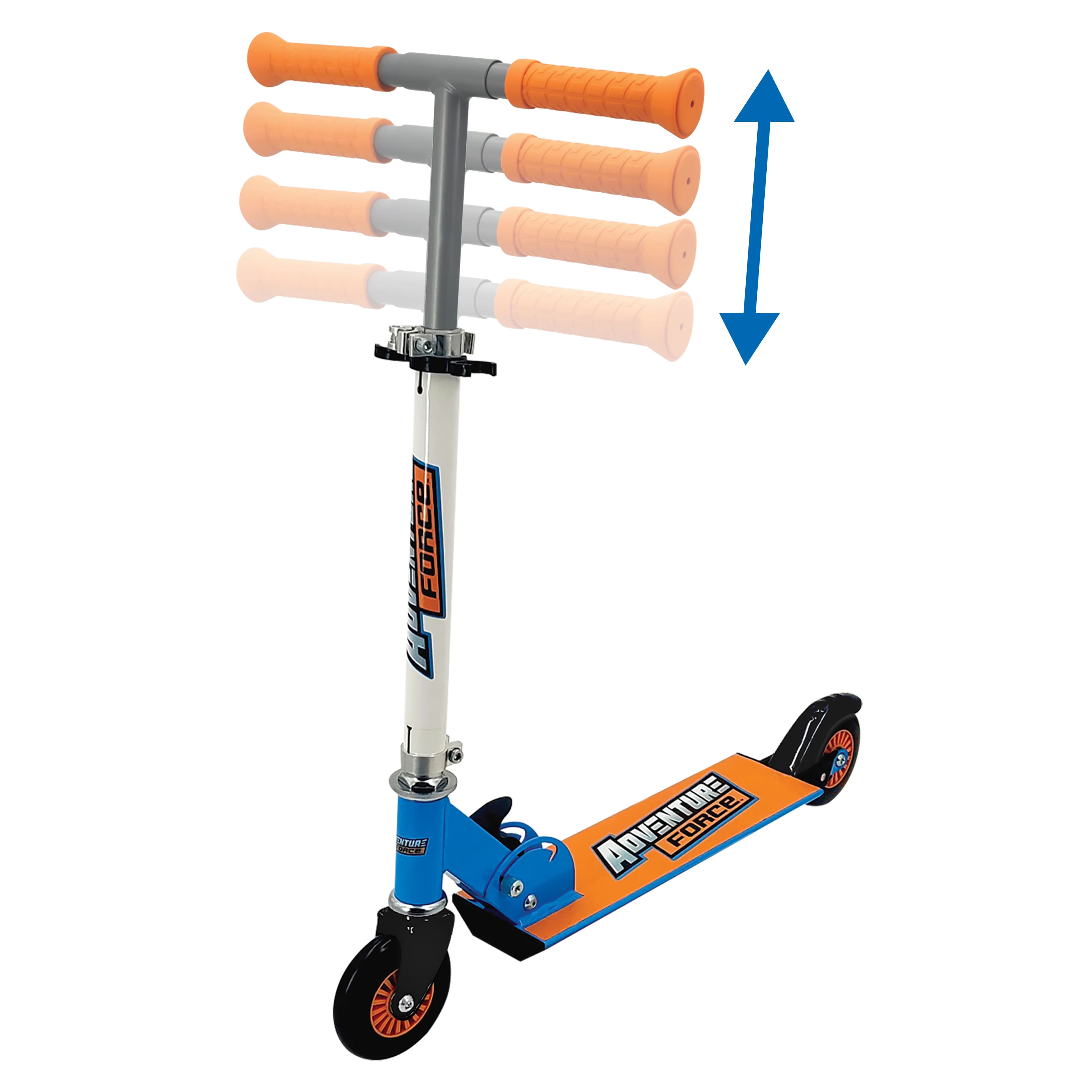Compact Scooter with Foldable, 3+ Unisex, Blue and Orange 100mm Wheels - Blue Steel Model EE4AC2
