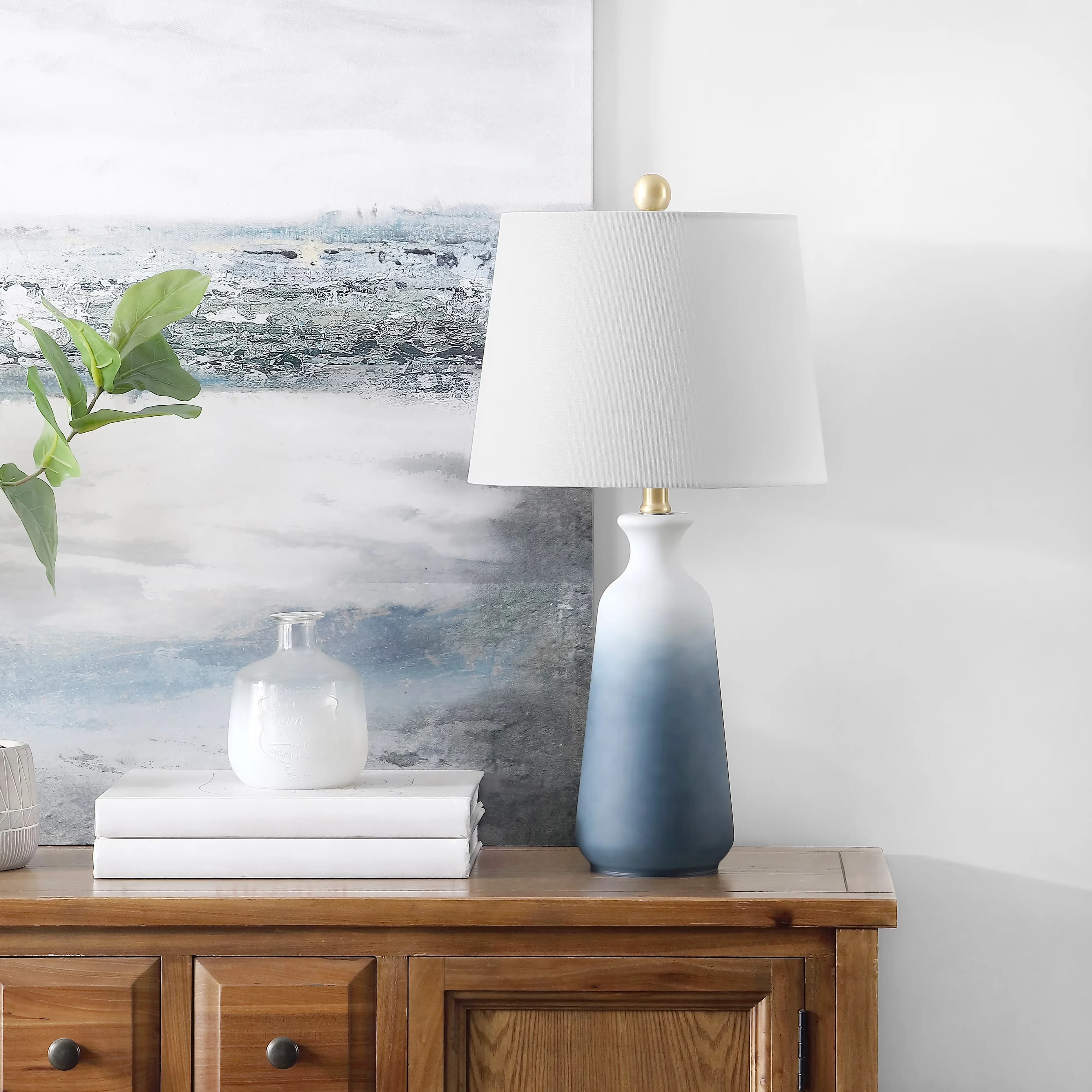 Reliable Table Lamp with LED, Modern - White, Blue, Multicolor Glass/Iron Model 1C454D