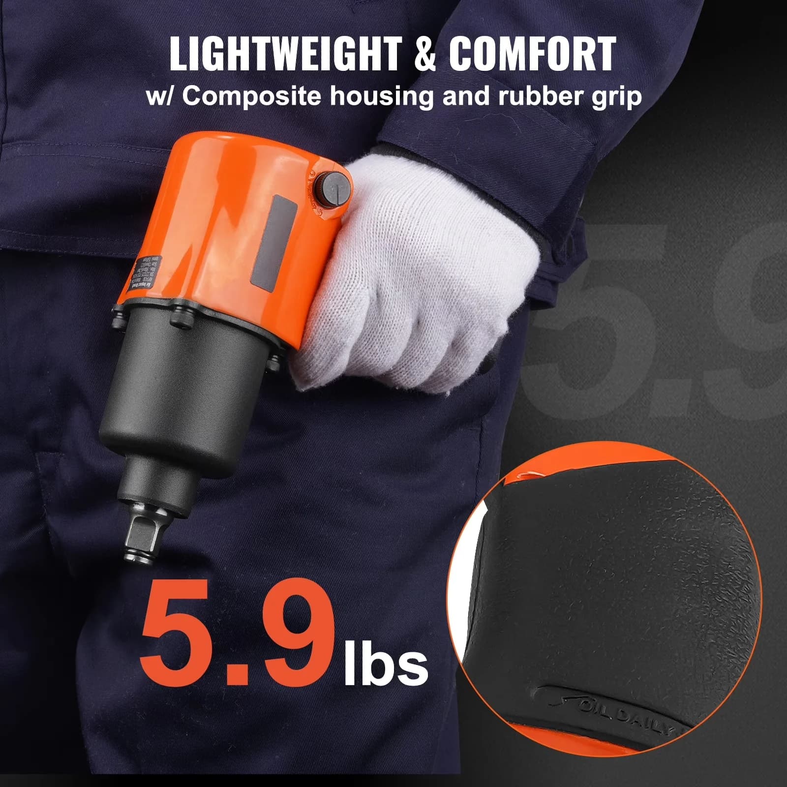 Professional Air Tools Compressor with Lightweight, Lightweight Pneumatic Tool, Impact Wrench for Auto - Model 1F9121