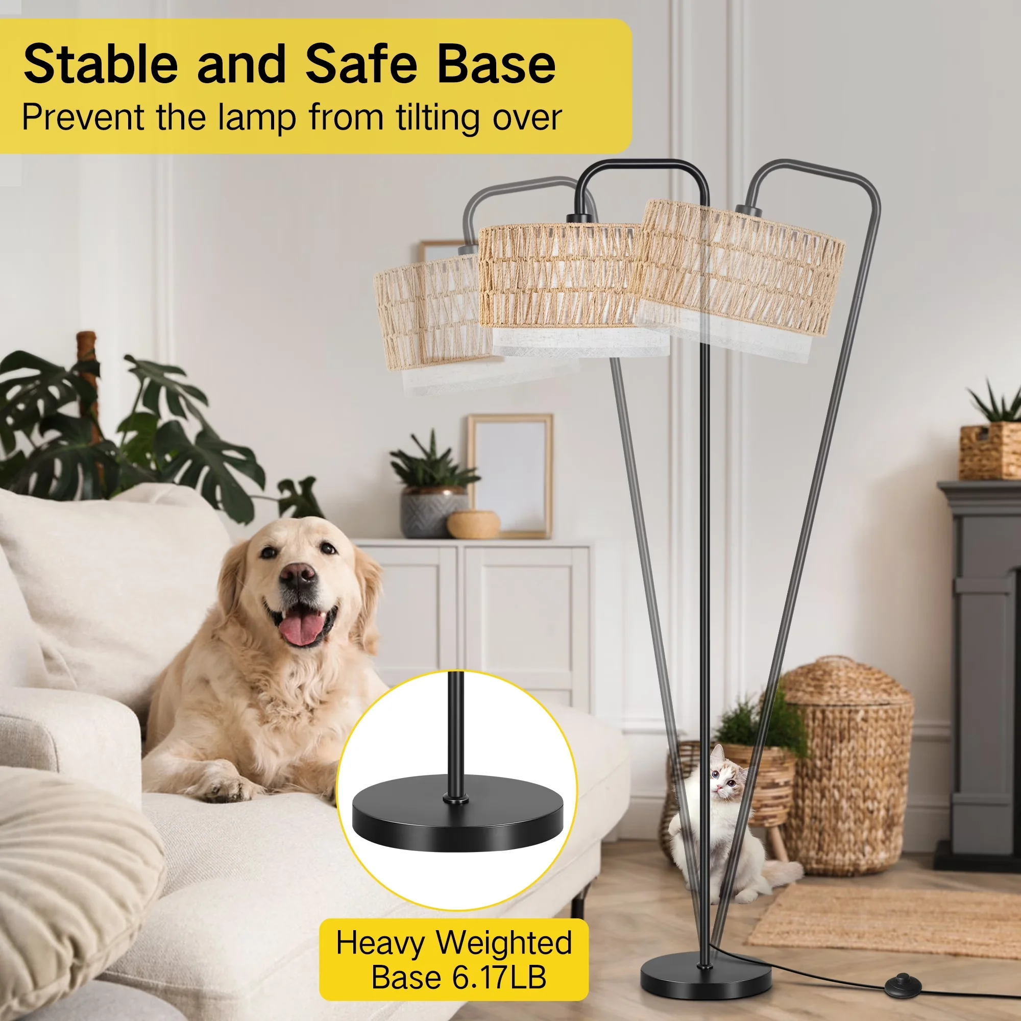 Professional Floor Lamp with LED, Dimmable - Black Metal for Study Room, Living Room Model 3767CC