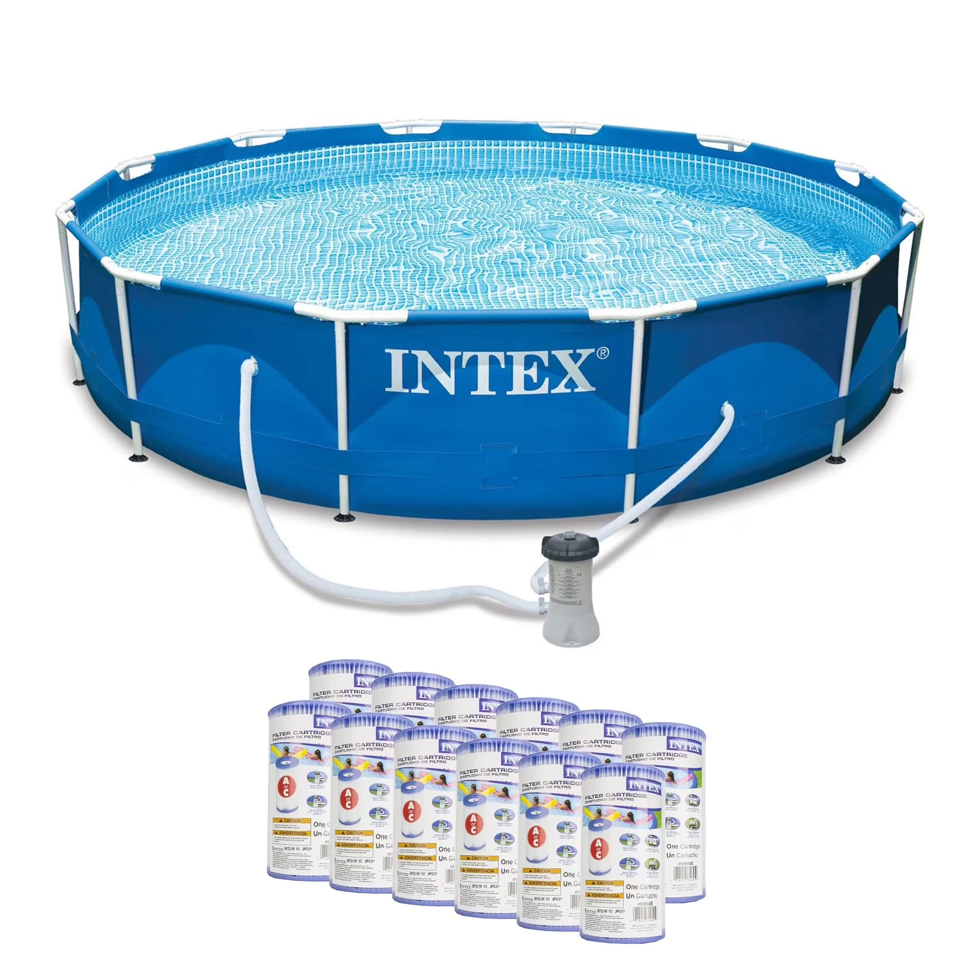 Above Ground Pool Innovative with Uv Resistant - Blue 12ft - Commercial Quality Model F11BBB