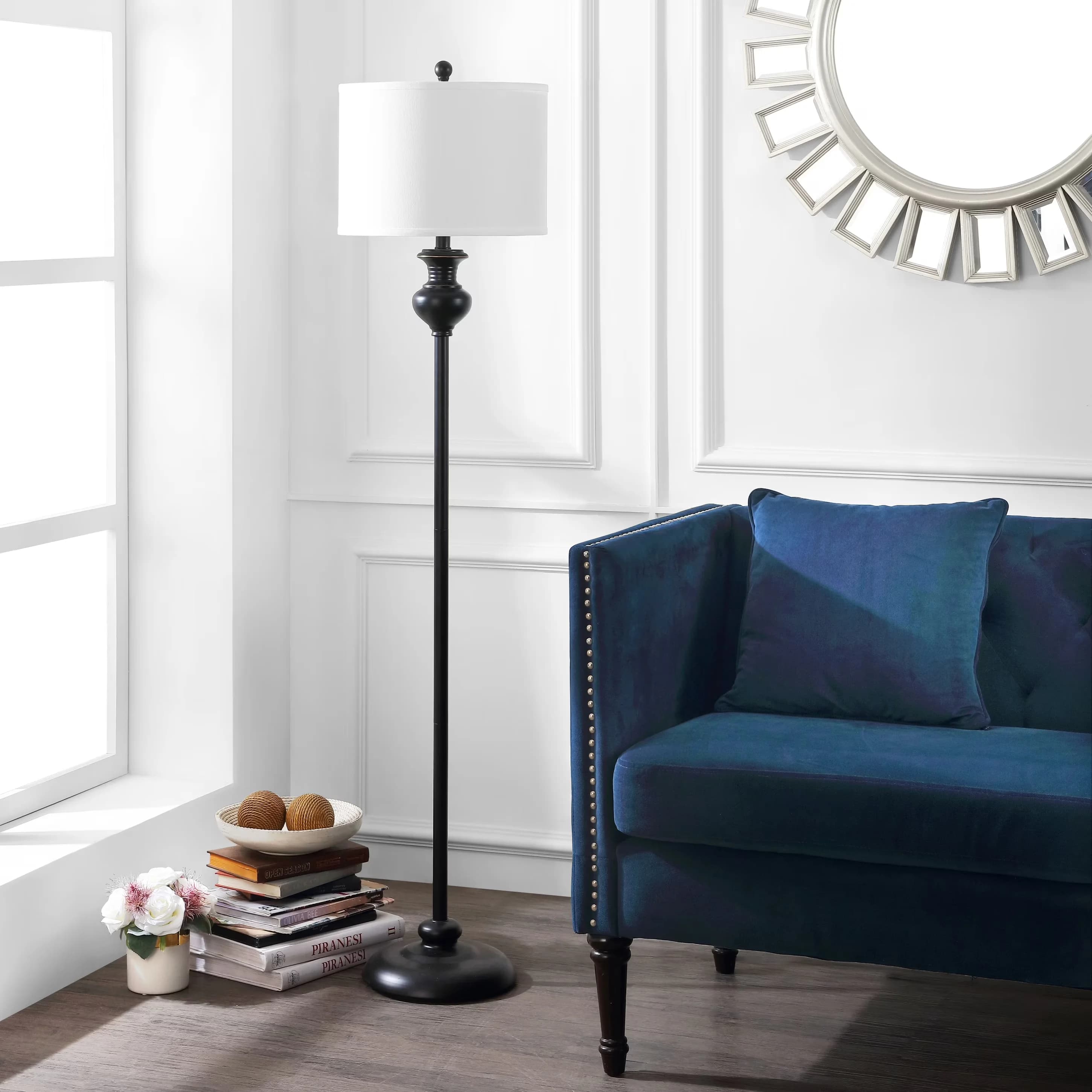 Sleek Floor Lamp with LED, Energy Efficient, Industrial - Black Iron 61 in Model BD823C