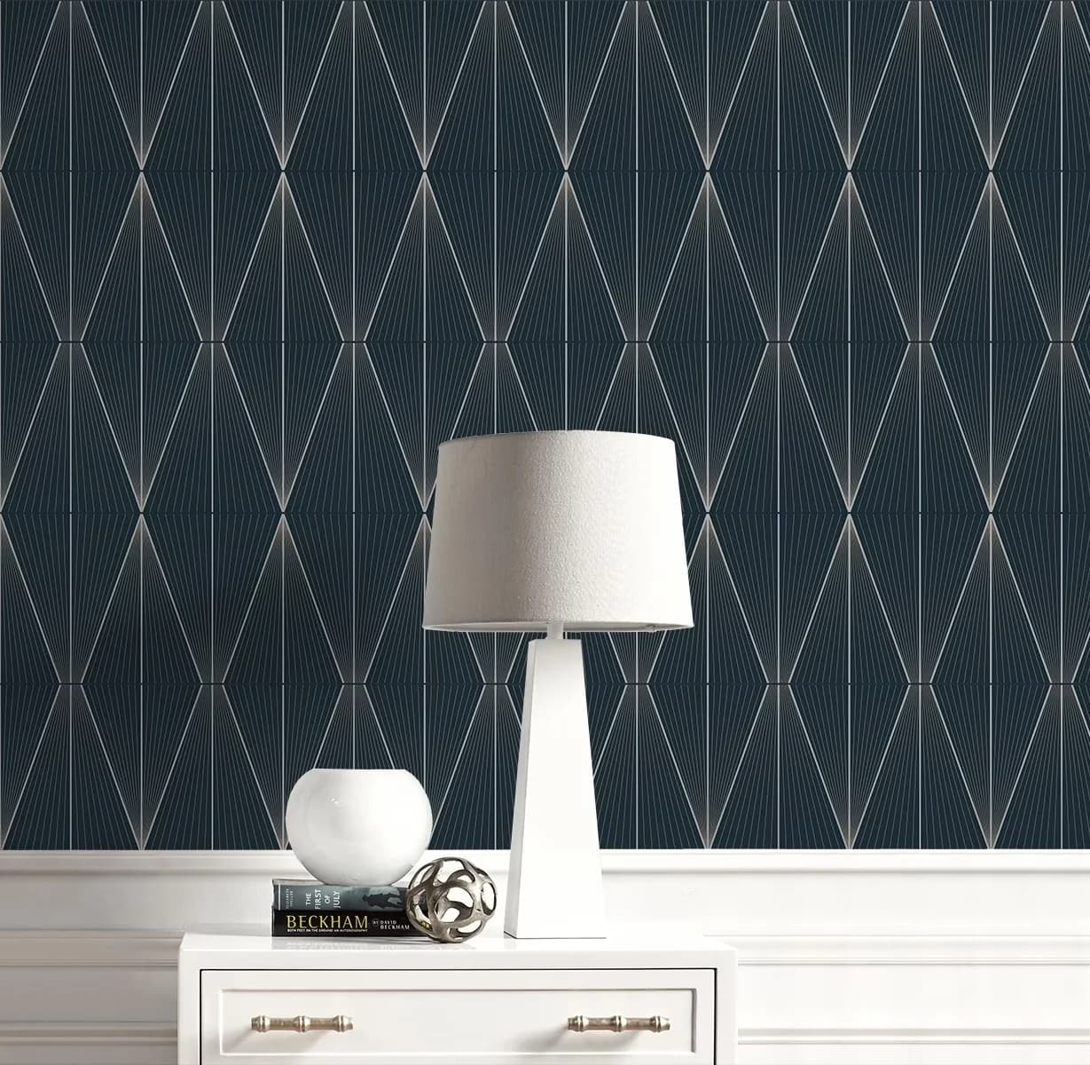 Wallpaper Stylish with Removable, 20.9 ft. W x 18 ft. L Roll - Vinyl Blue Model 088293