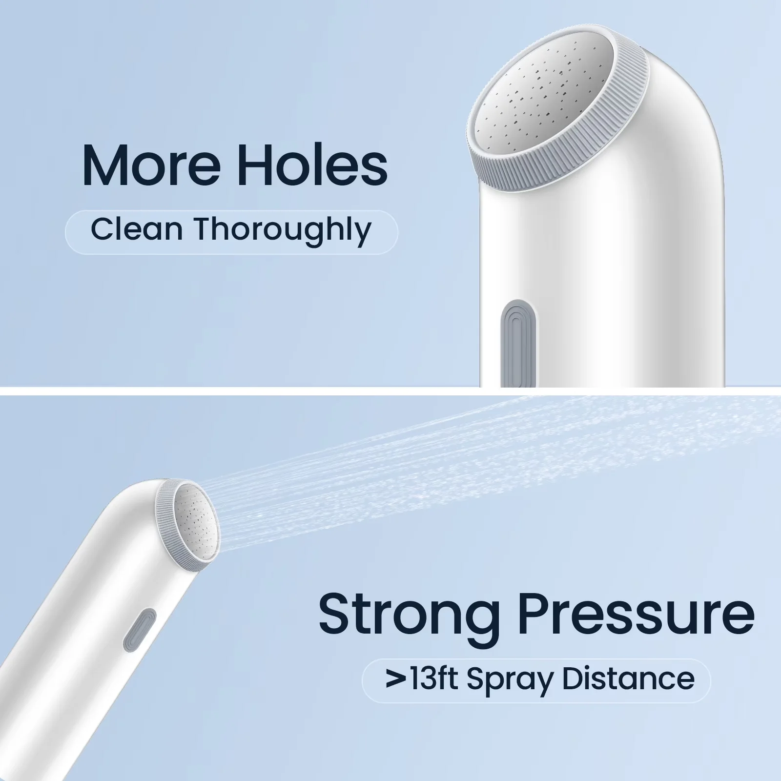Bathroom Renovation Innovative with Battery, Portable, Handheld - Abs White Model 6607F8