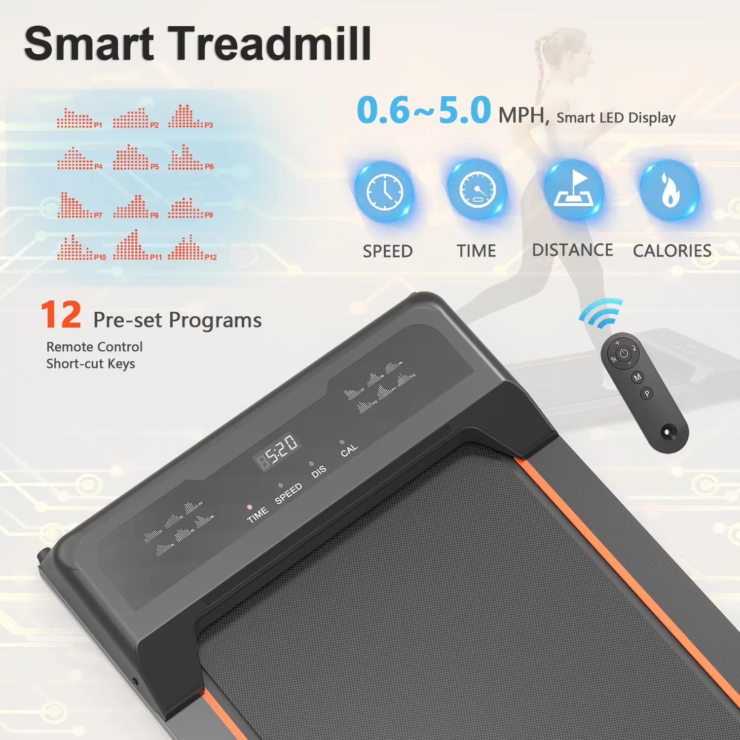 Home Gym Versatile with LED, Digital Display, LED Display & Remote for Home Office - Model 0886D8
