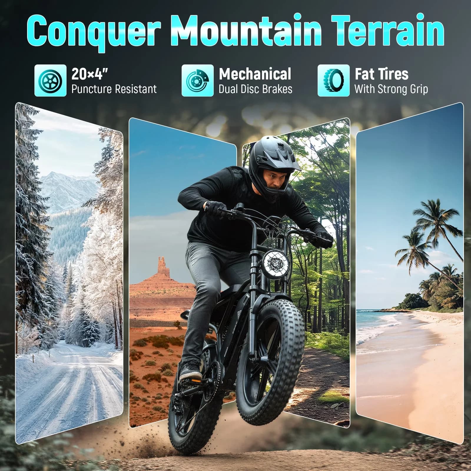 Electric Bike Versatile with Battery, 750W, 48V - Black for Multiple Applications Model D0DB60