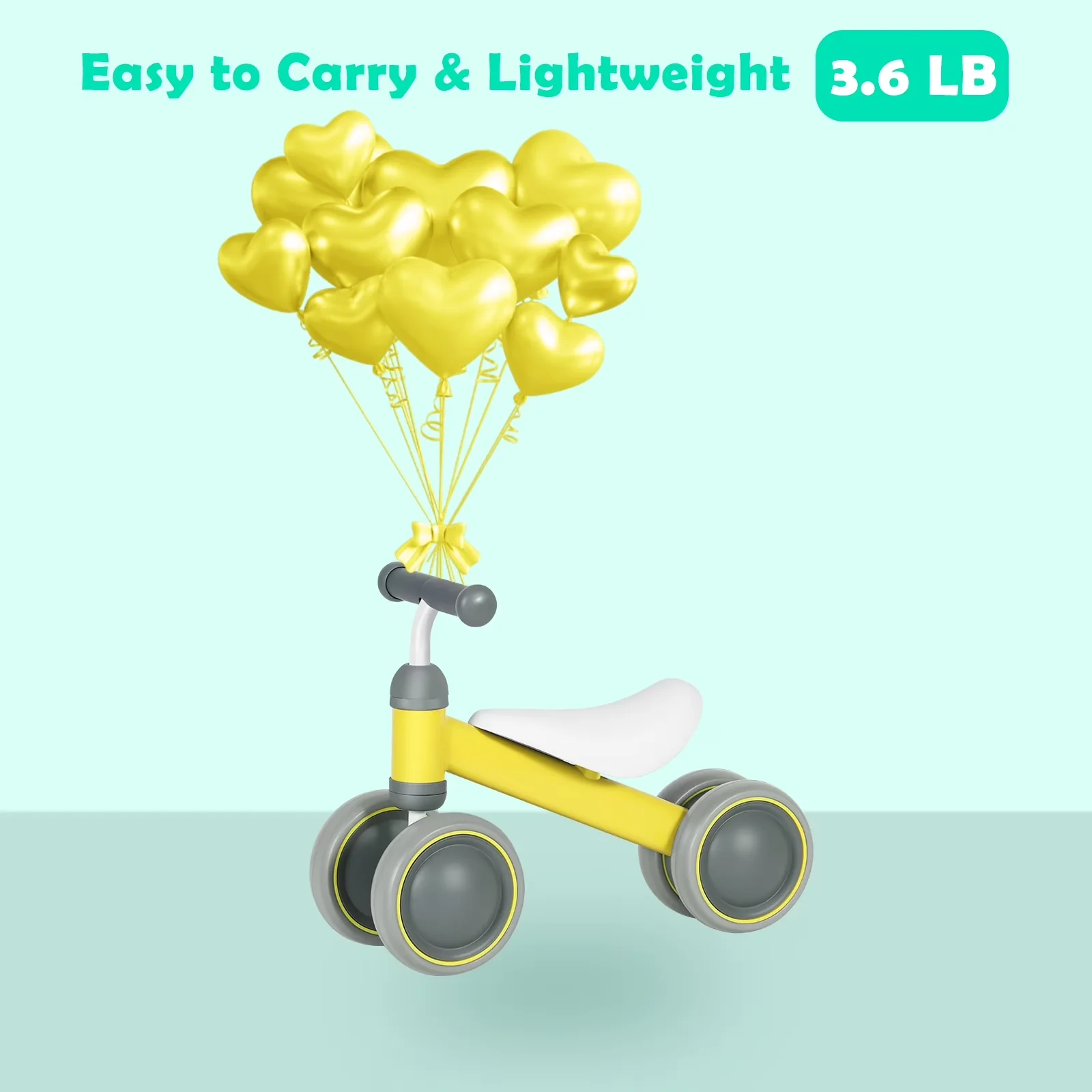 Essential Kids Bike with Balance - Yellow 12-24 - Space-Saving Design Model E721DC
