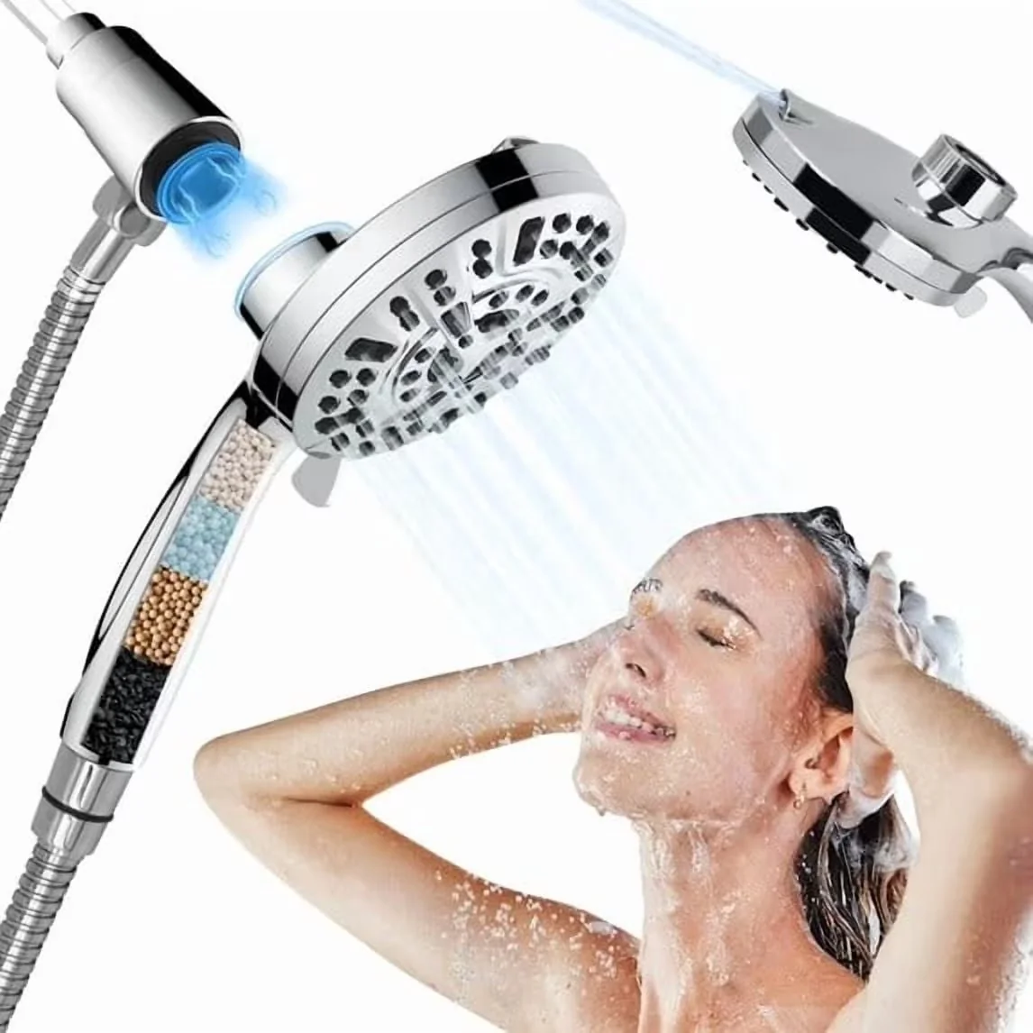 Premium Bathroom Renovation with Adjustable, Anti-Clog, Magnetic - Stainless Steel Silver Model B93351