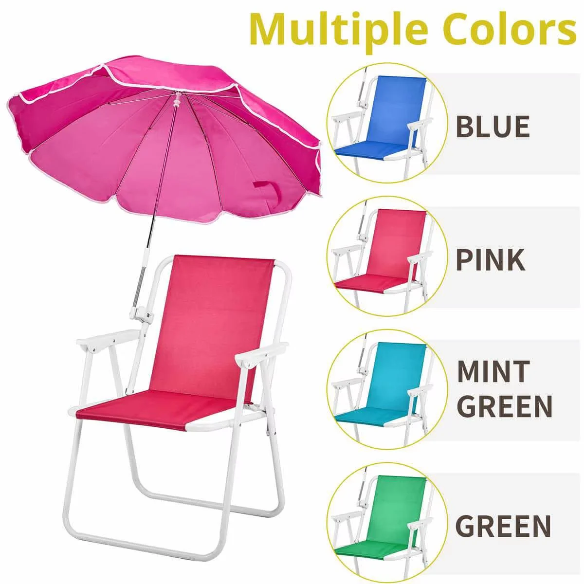 Modern Beach Chair with Folding, 265lbs Capacity, 1. Material: Iron, PE Oxford Cloth - Pink Model D24FAD