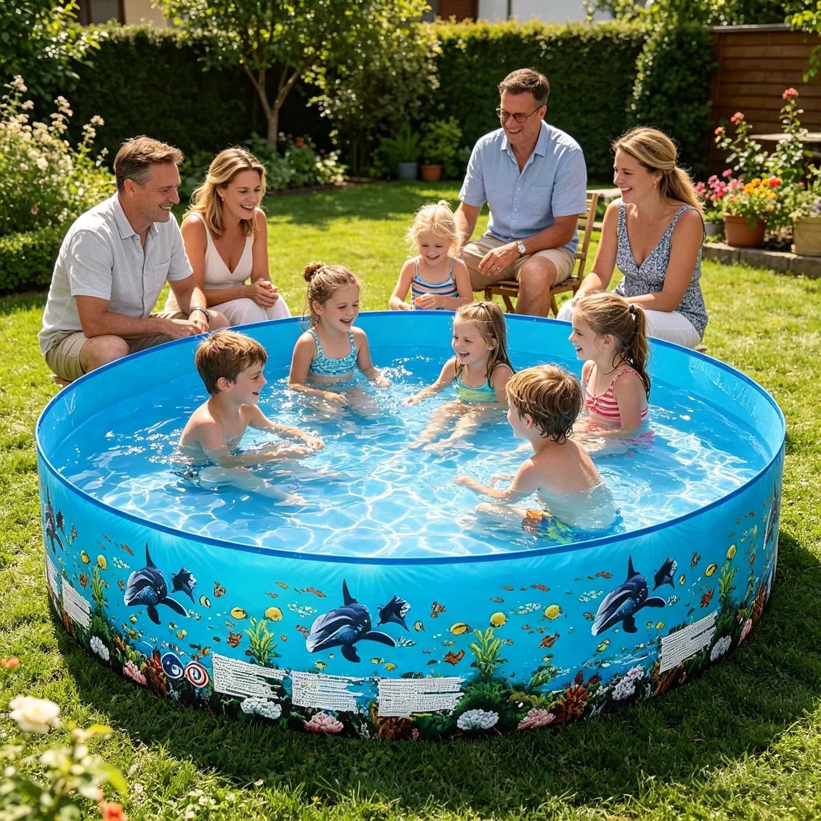 Modern Inflatable Pool with Foldable Round Swimming - Universal Fit Model 185CB0