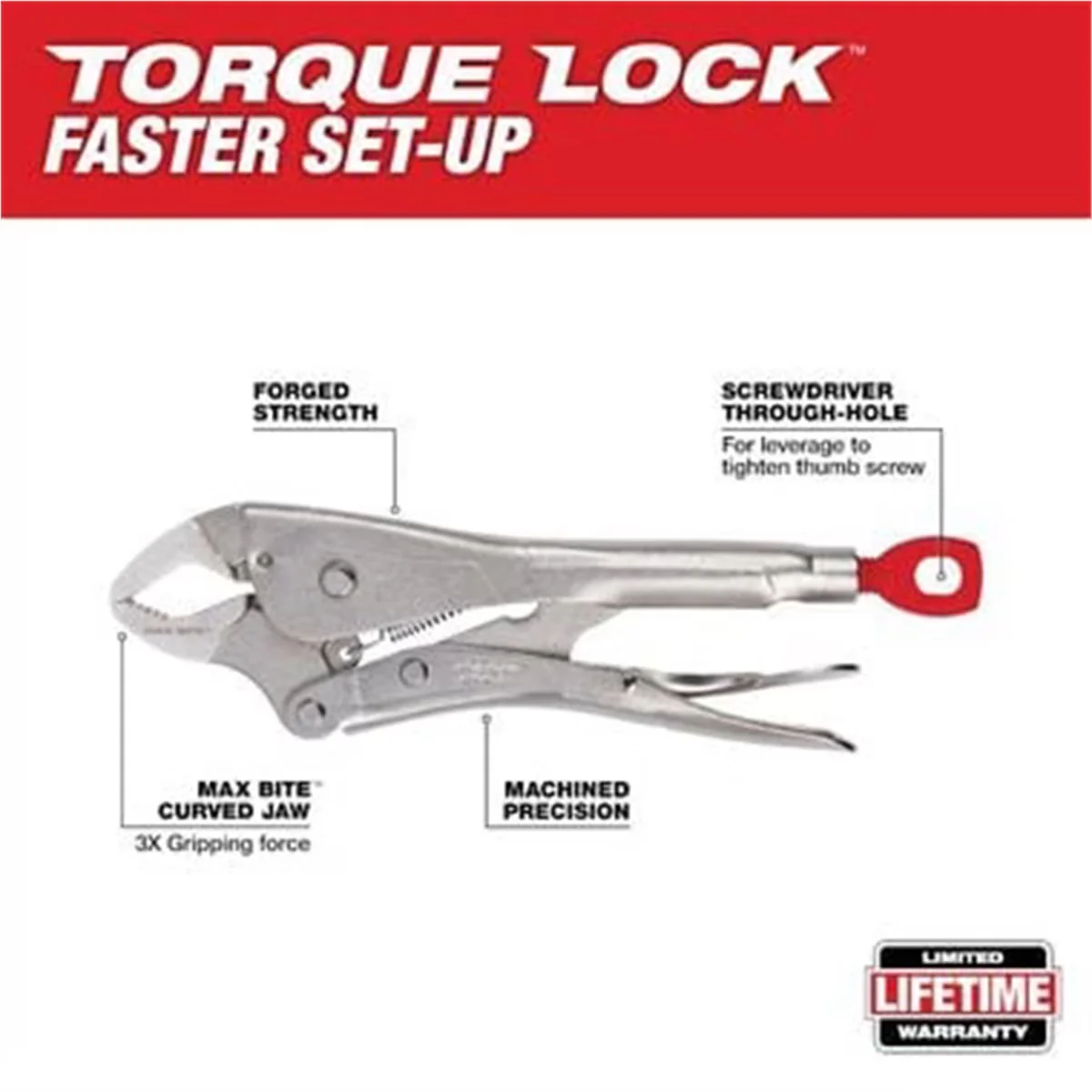 Classic Hand Tool with 48-22-3695 5Pc LOCK Locking Pliers Kit - Black - Built to Last Model 2B6EED