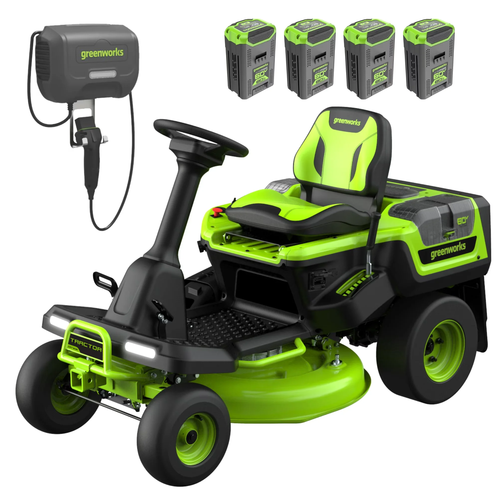 Modern Riding Lawn Mower with Battery, 600W, 60V 30" CrossoverT Tractor + (2) 8.0 Ah - Model 14C506
