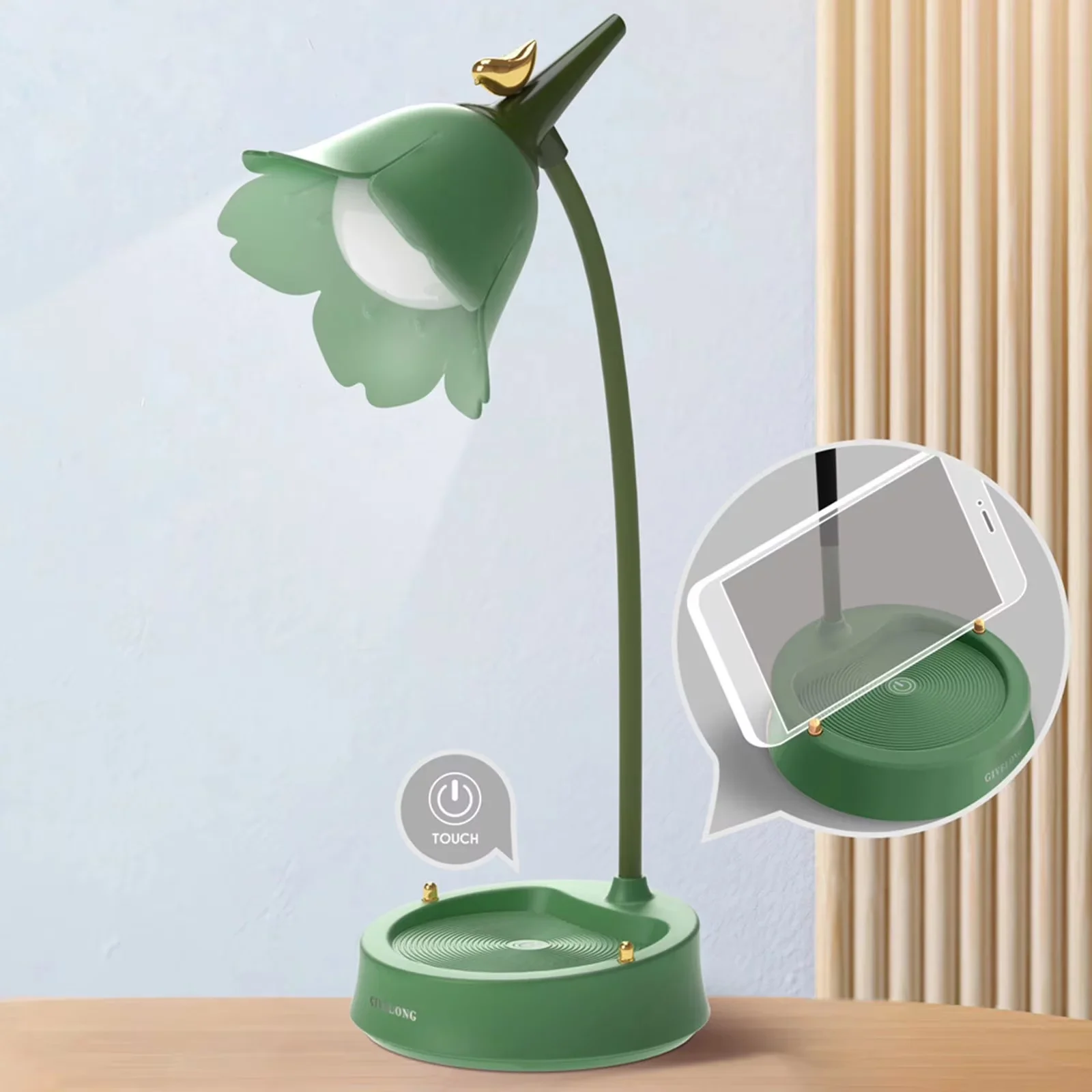 Premium Desk Lamp with LED, Battery - Abs Silver Cordless - Standard Series Model 0C59C5