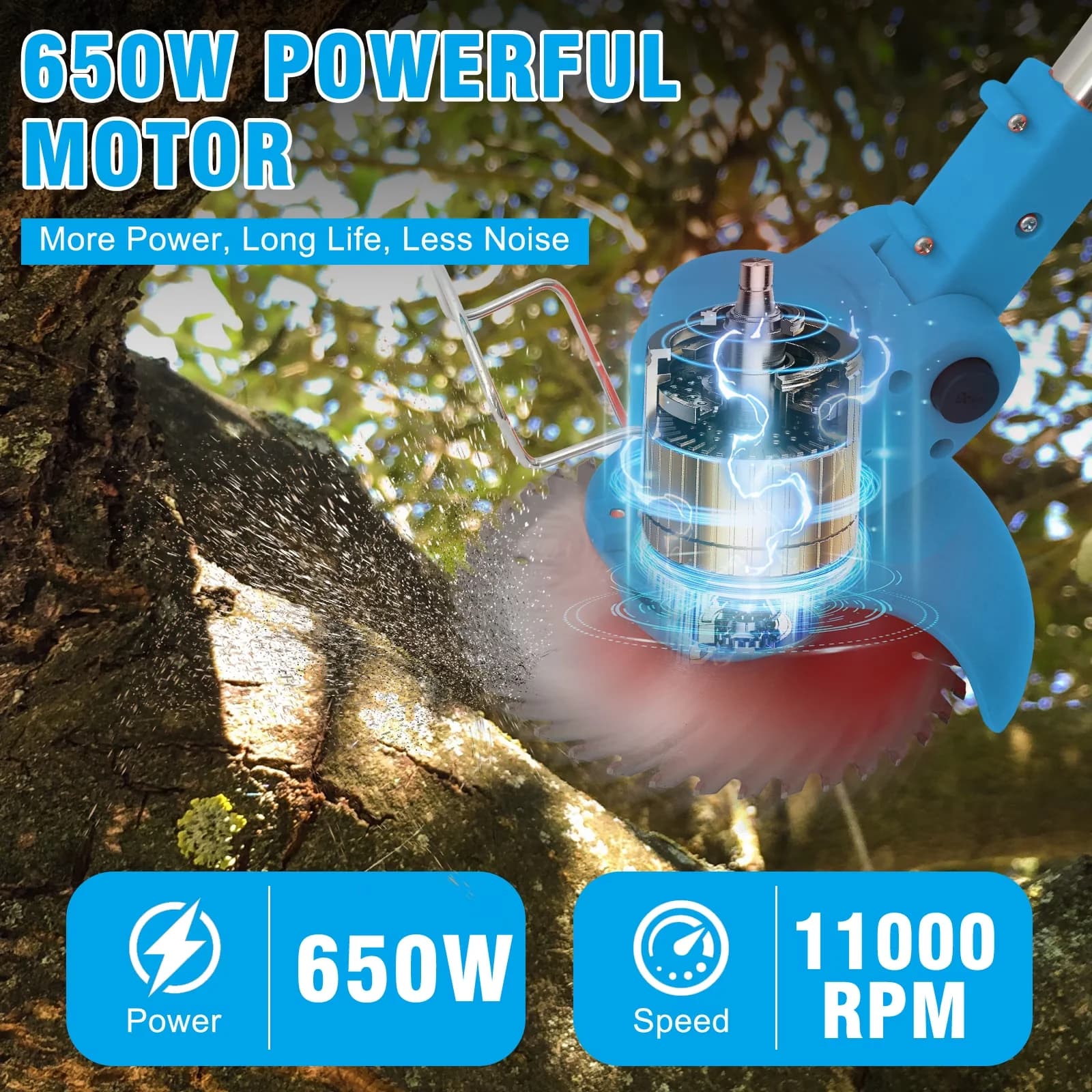 Compact String Trimmer with Battery, 24V - Blue for Home 24V - Standard Series Model 47E9E5