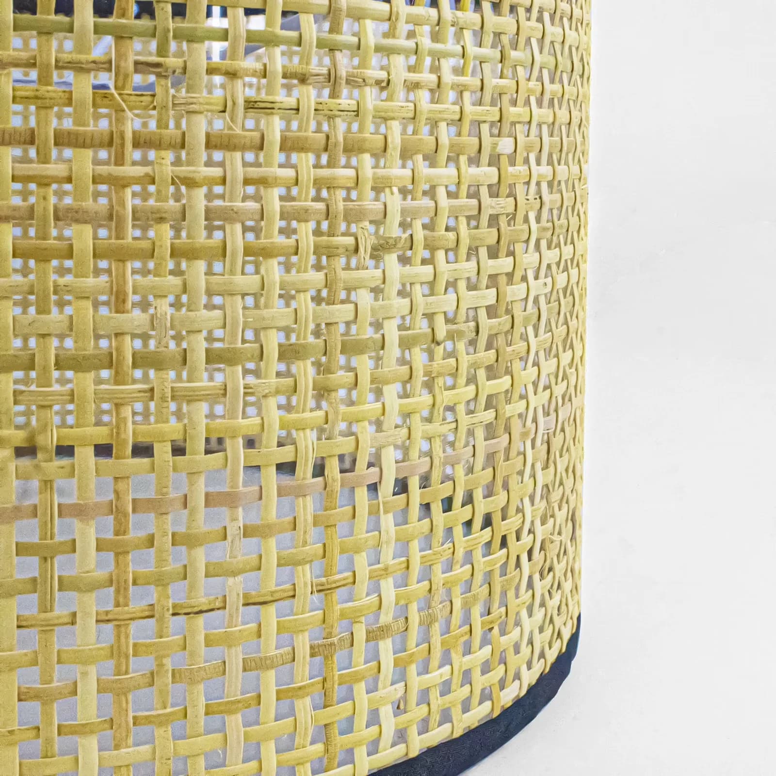 Stylish Floor Lamp with Incandescent, Standard Lamps, Boho Rattan - Black Metal for Living Room Model 7E2E7E