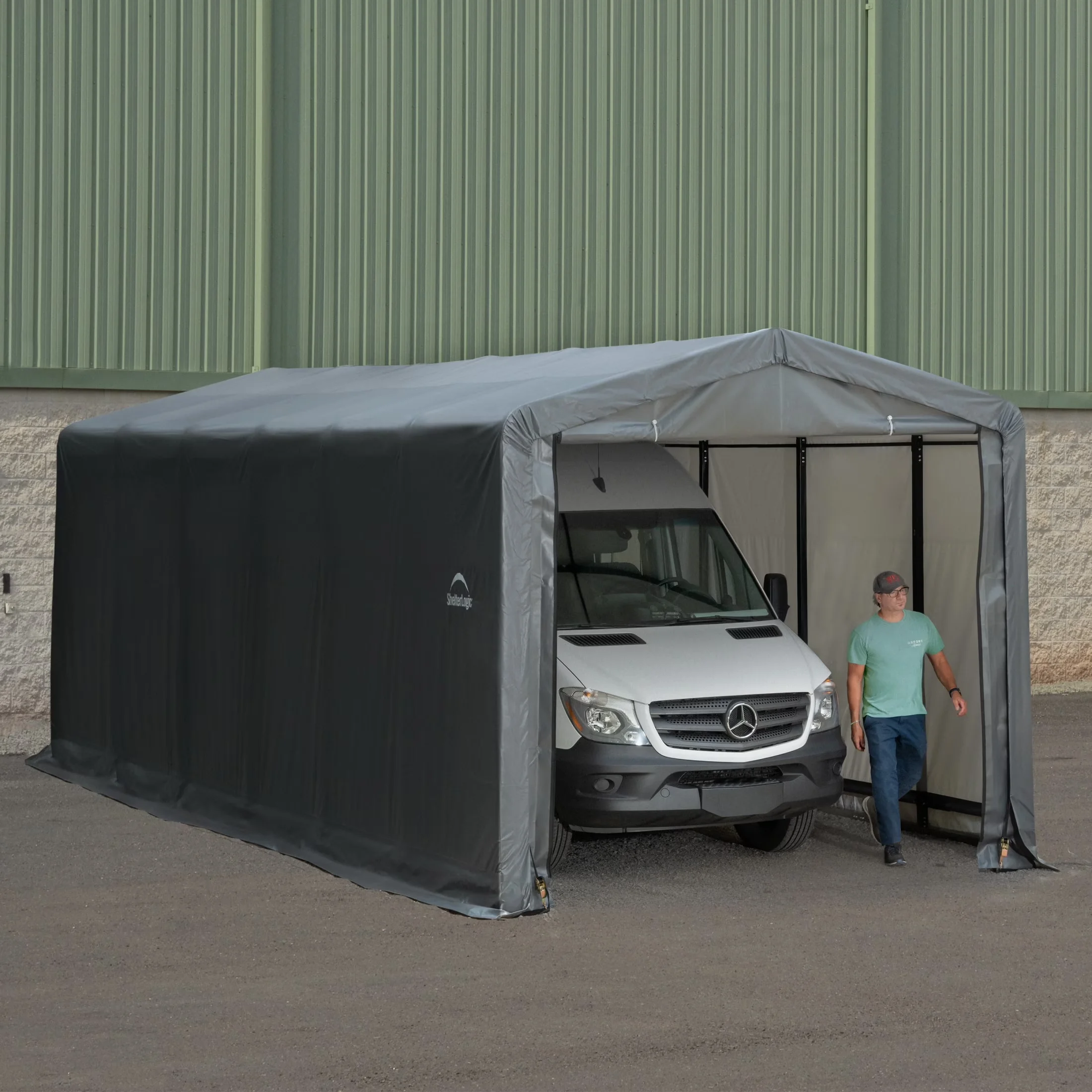 Classic Shed with Water-Resistant, Grey - Steel Gray 12X27X10 - Universal Fit Model 48D684