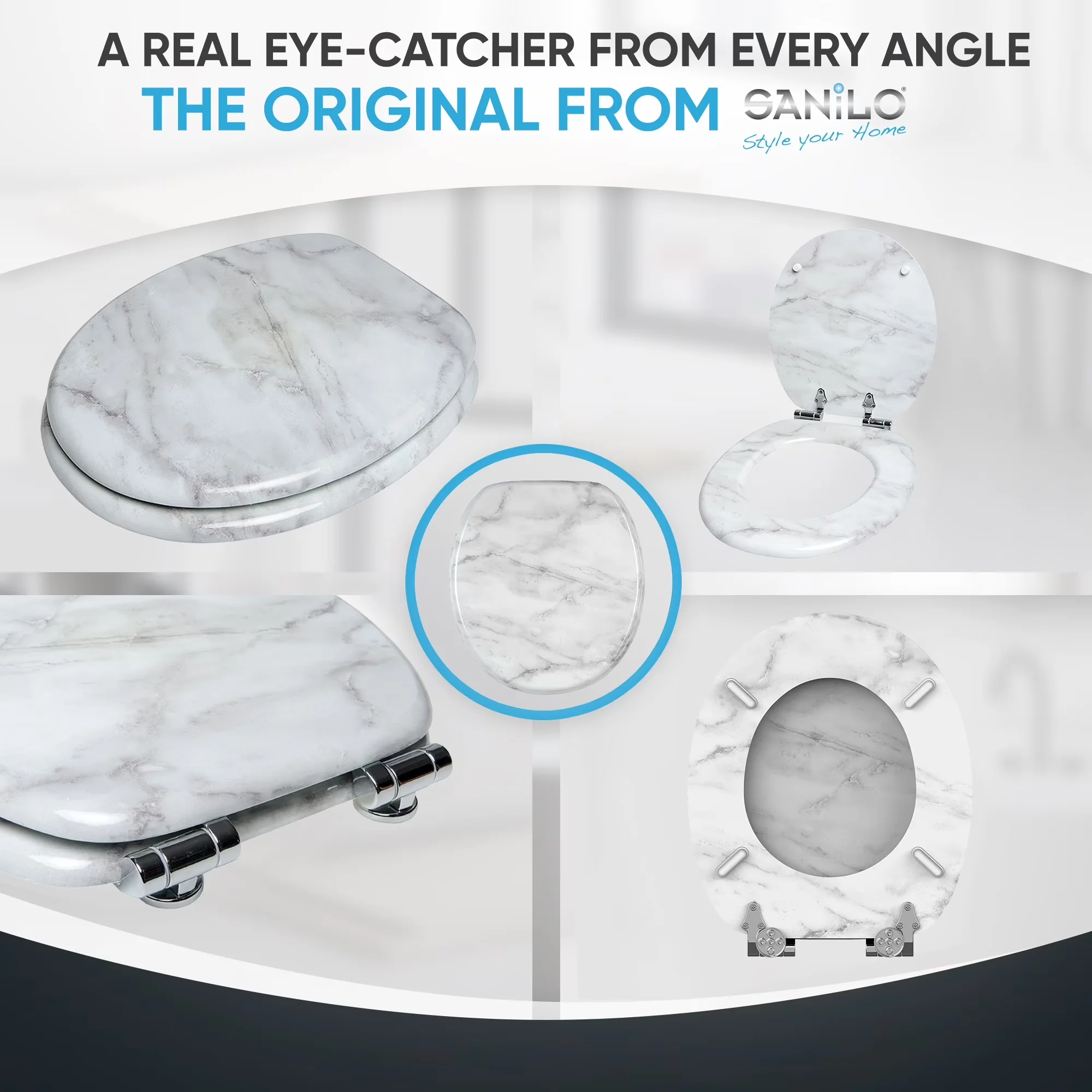Toilet Seats And Lid Sleek with Easy To Clean, Adjustable, Easy To Install - Molded Wood Model 631D99