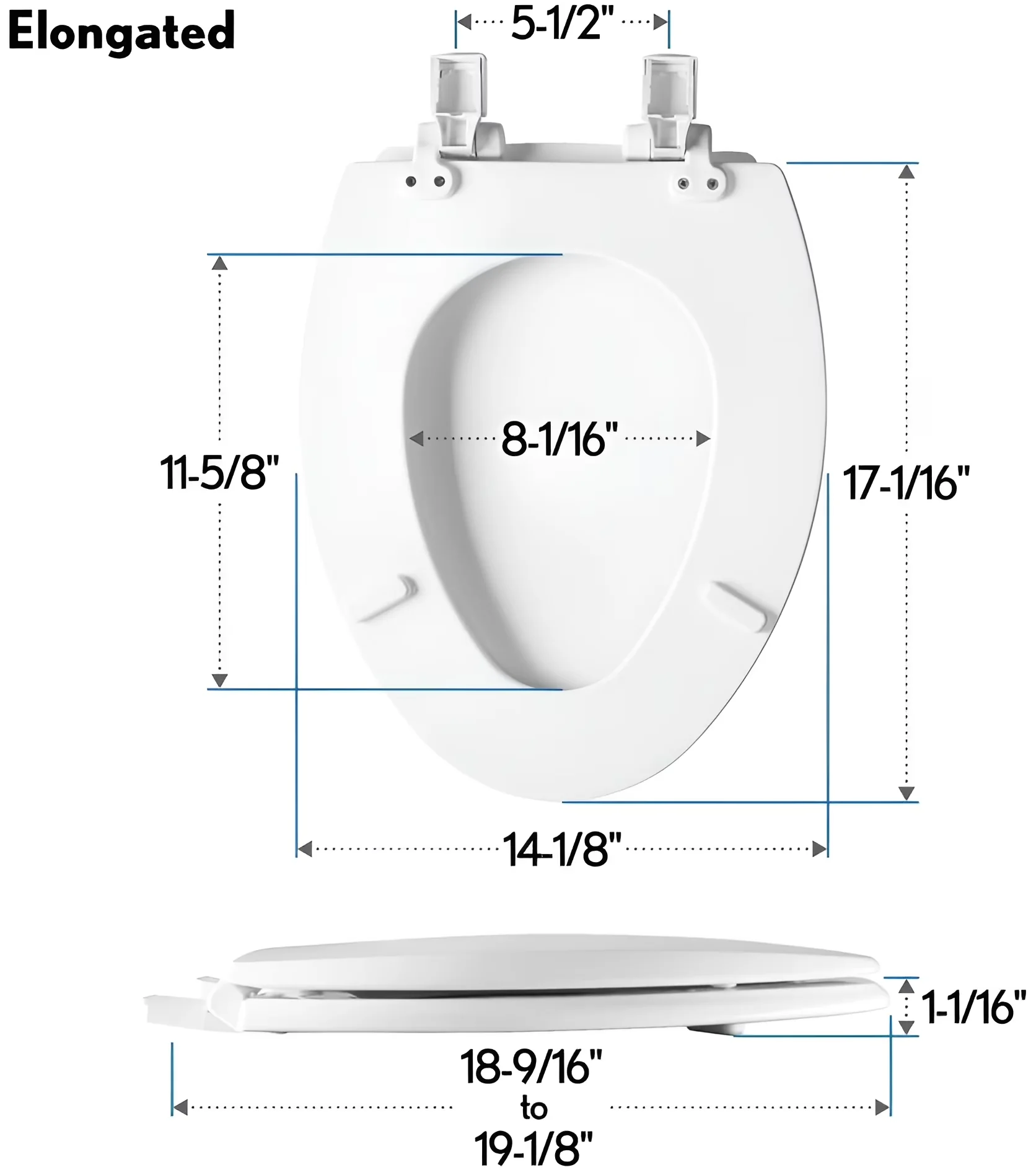 Durable Toilet Seats And Lid with Universal - Silver Enameled Wood Mayfair Model D64588