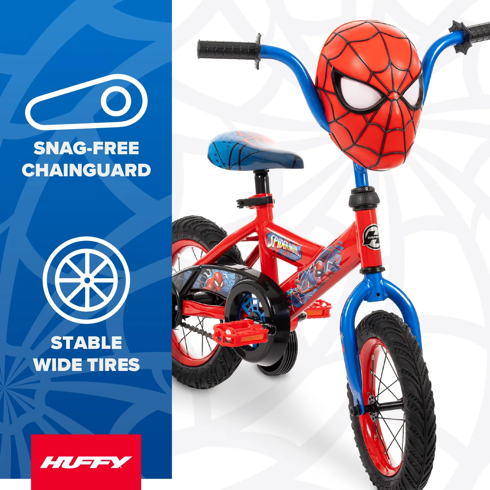 Professional Kids Bike with Training Wheels, Red, 12" Marvel Spider-Man Kids' - Red Model B52E15