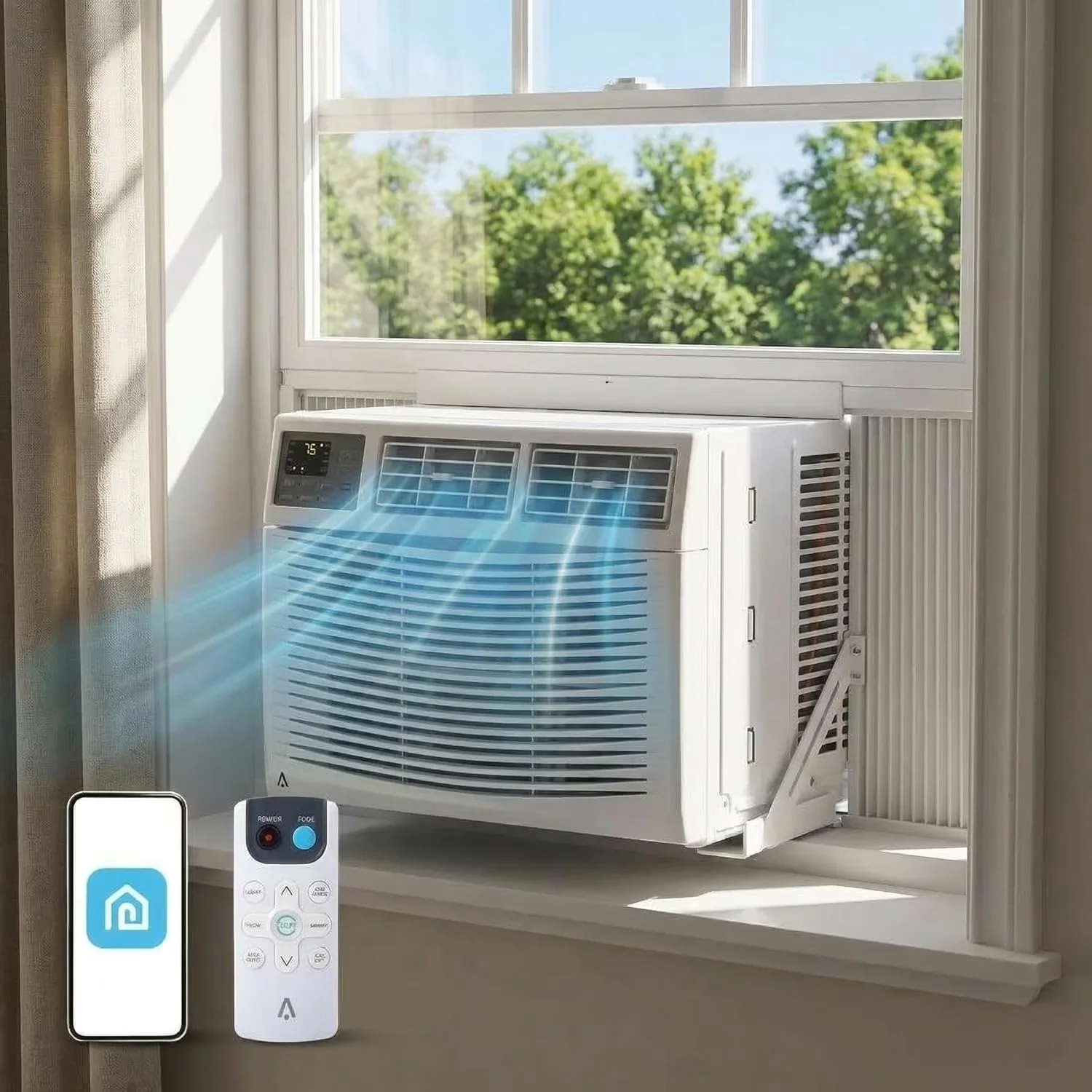 Stylish Air Conditioner with Timer, Wi-Fi Capable, Sleep Mode - BTUs - Modern Design Model A5BCF6