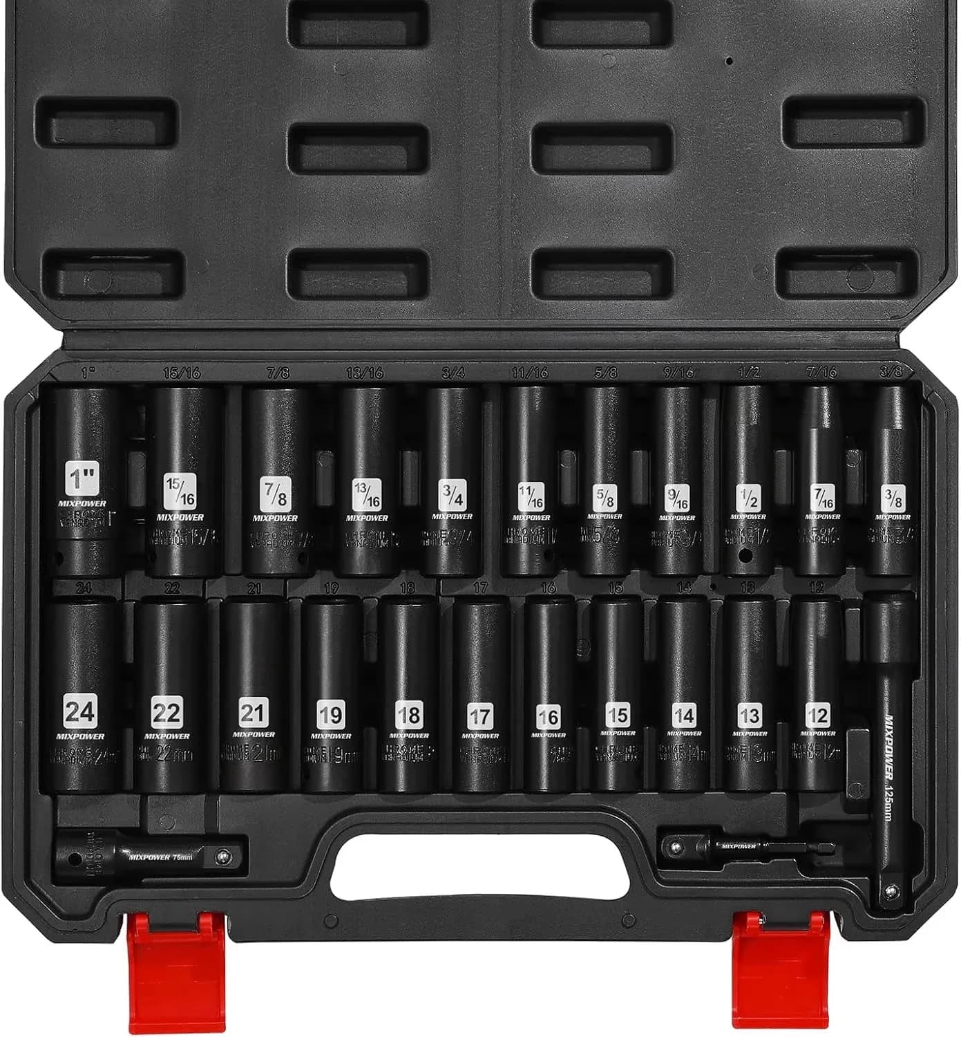 Hand Tool Set Quality with Metric (12 to 24mm), 6-Point, 5") - Black Chrome Vanadium Steel Model CD984C