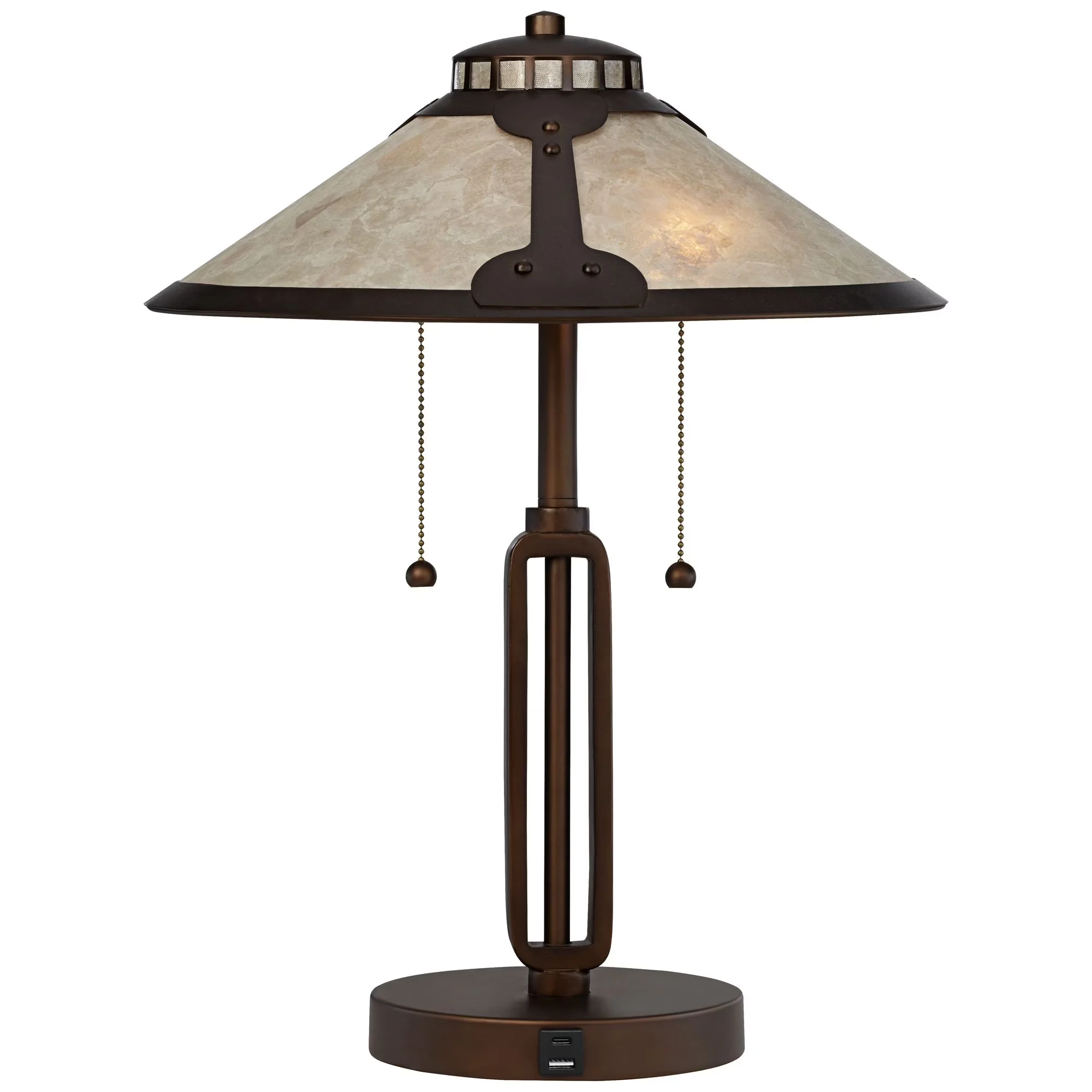 Professional Desk Lamp with Usb Port, Samuel Industrial 20" High Rubbed Bronze - Metal Brown for Living Room, Bedroom Model 0961CA