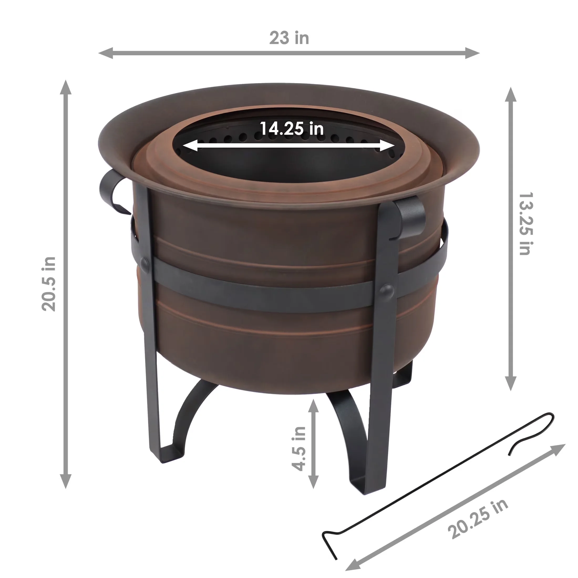 Premium Outdoor Heating with Rust Resistant - Bronze Steel Round - Professional Series Model A4E801