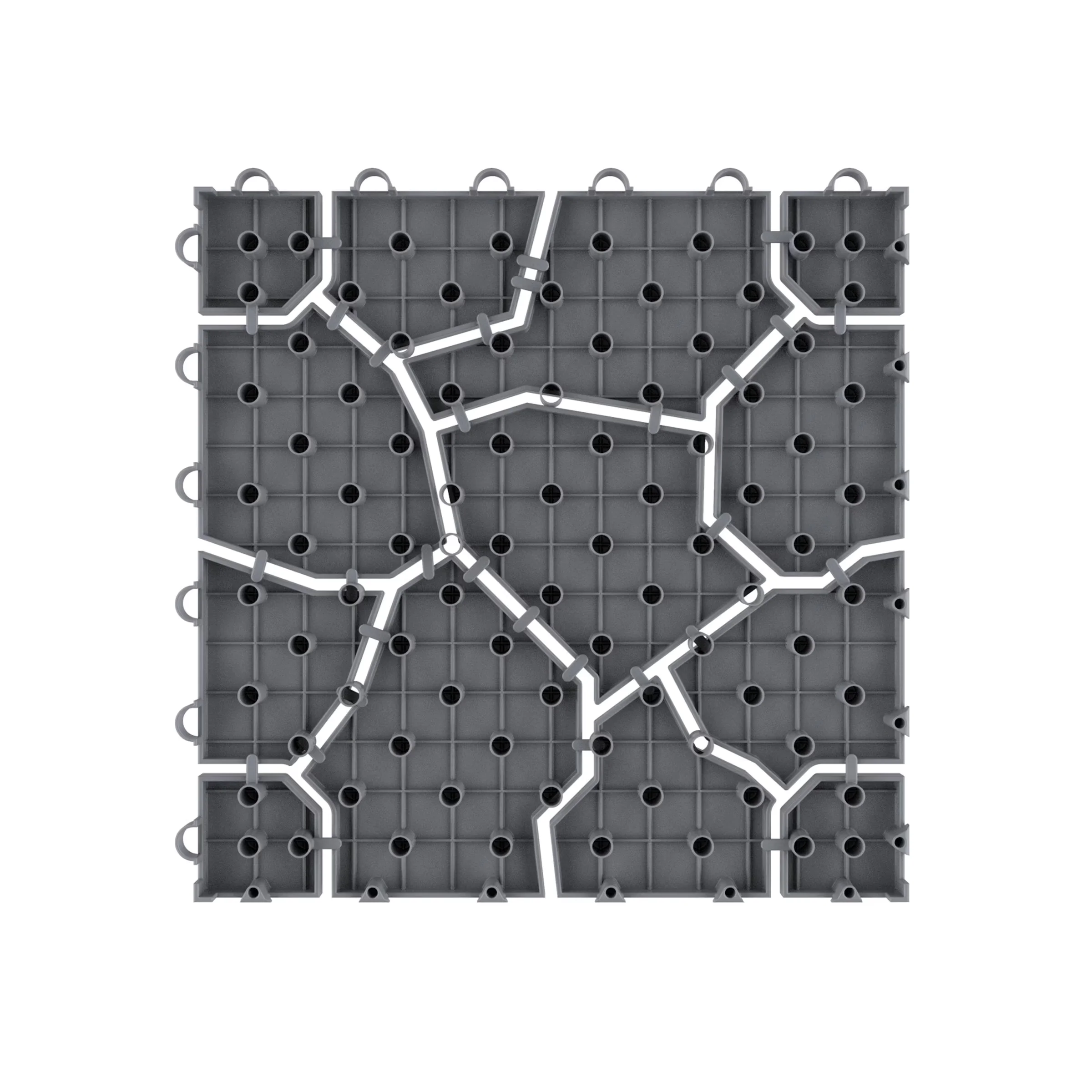 Grey Vinyl Flooring Vinyl Plank Flooring Compact with Interlocking, MATERIALS - Polypropylene. - Polypropylene Black Model 02887E