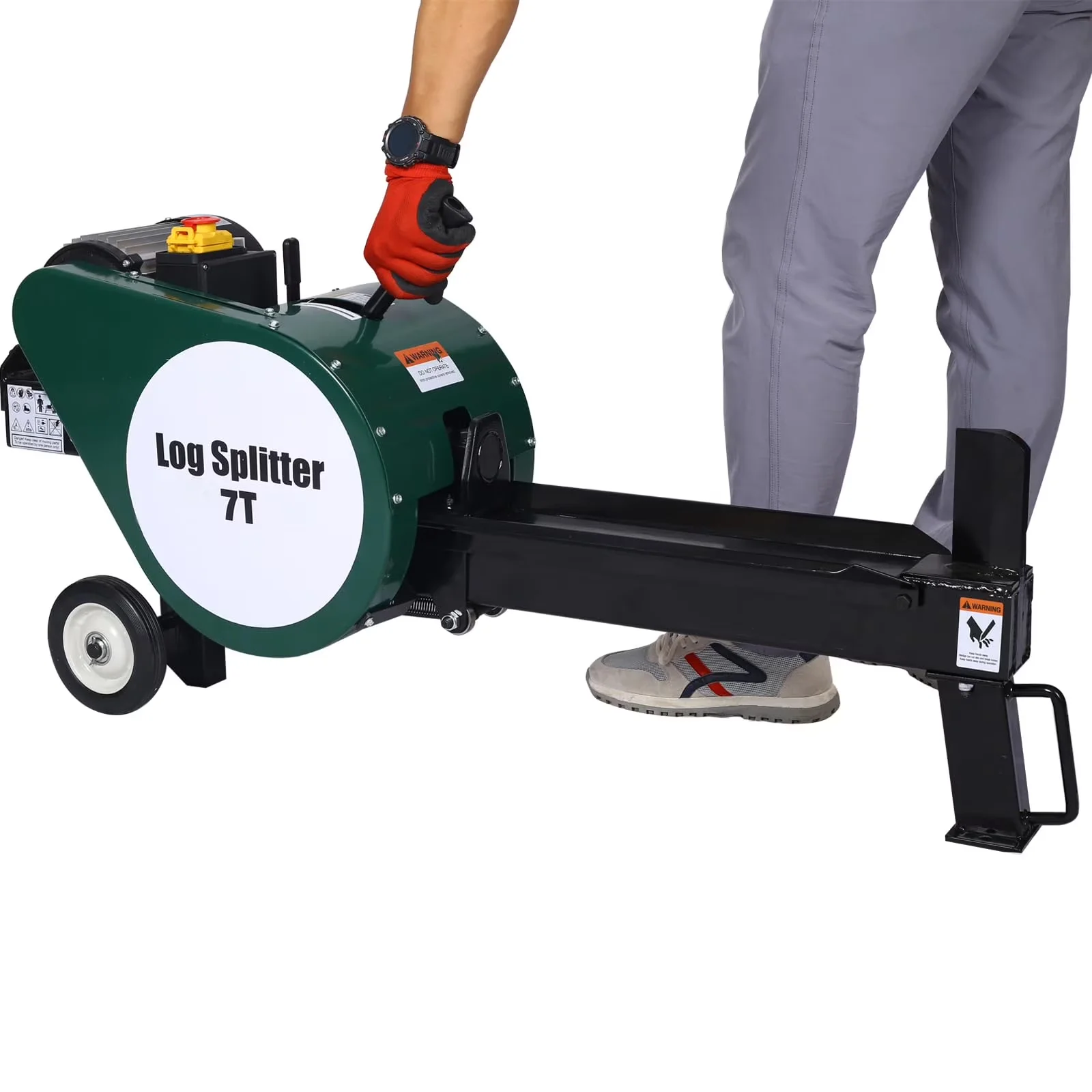 Versatile Logsplitter with 110V, Wheeled, 7Electric Log Splitter for Daily Use - Model 74F909
