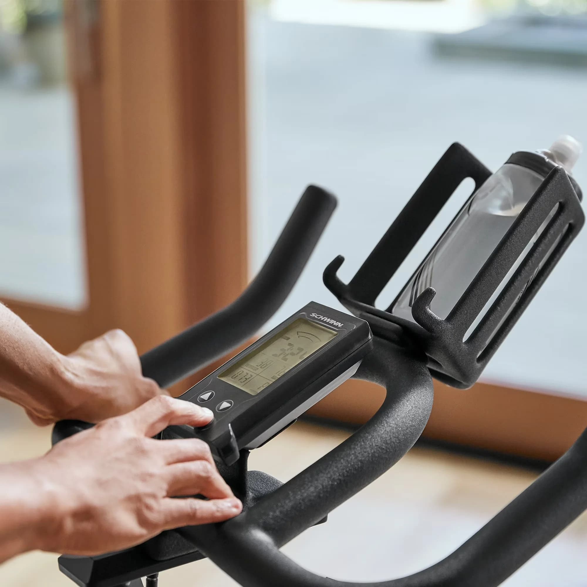 Stylish Home Gym with Battery, Digital Display - Black Steel for Home IC3 Model A42C39