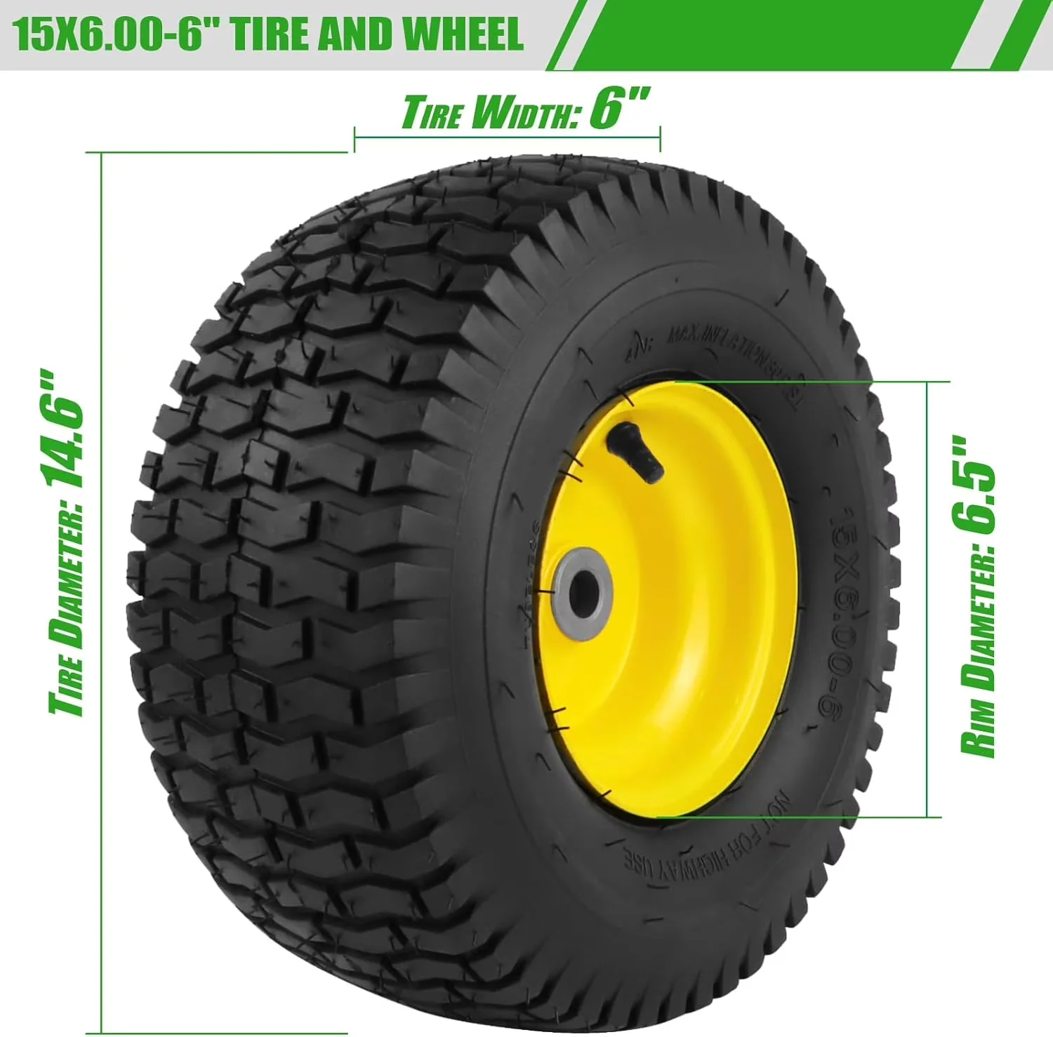 Versatile Riding Lawn Mower with 1PCS 15x6.00-6 Tires for General Purpose - Model 365CFF