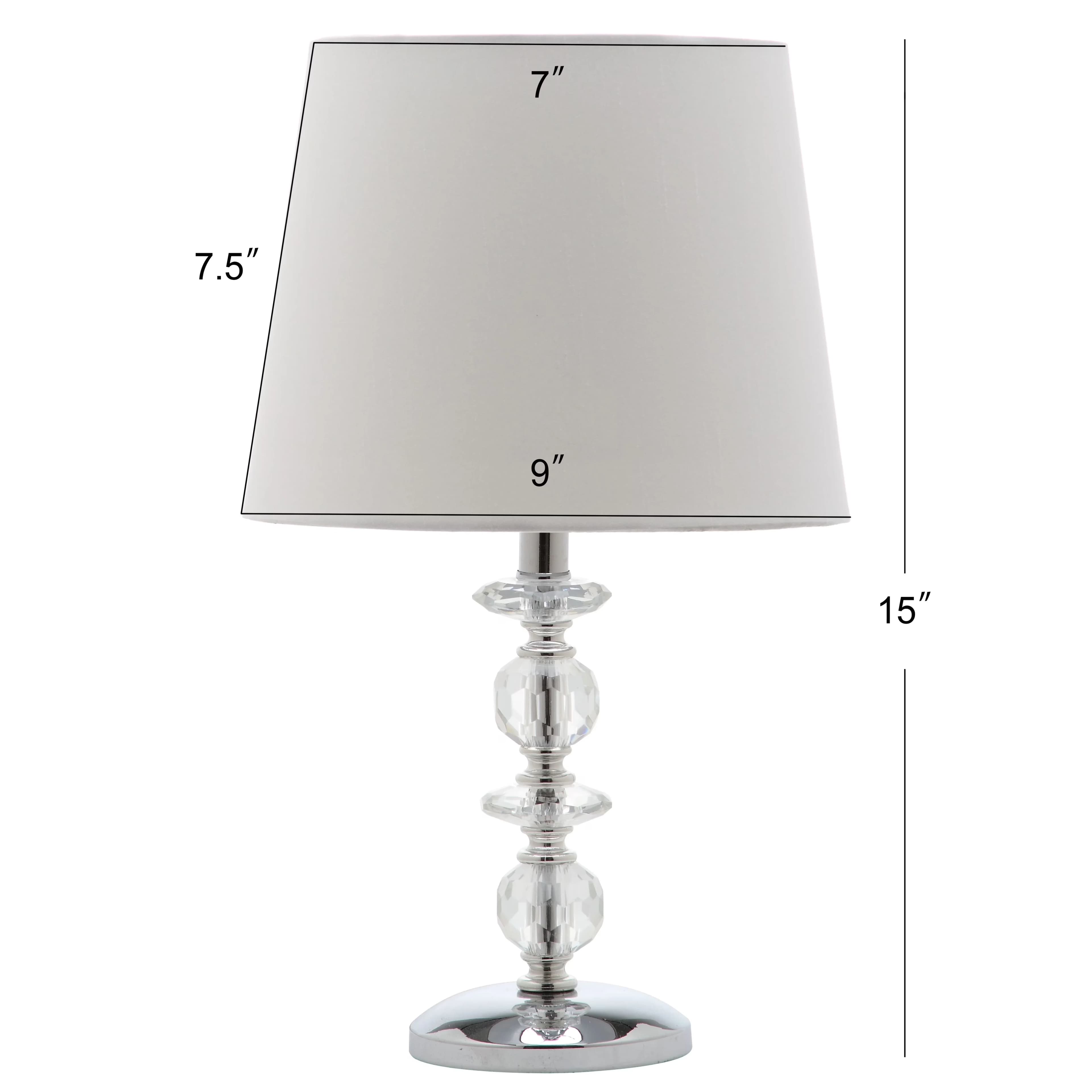 Compact Lamp Set with Standard Lamps, Transitional, Metal Finish: Chrome - Clear Crystal Model 7E1373